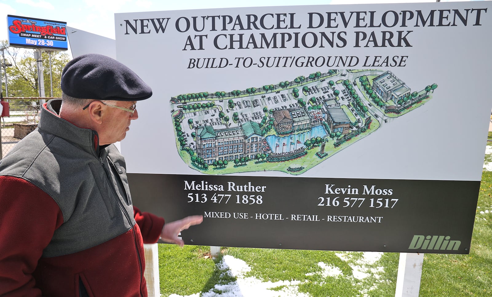 Dean Blair, executive director of the Clark County Fairgrounds, talks about the 120 room hotel and the future development at the entrance to the fairgrounds Wednesday. BILL LACKEY/STAFF