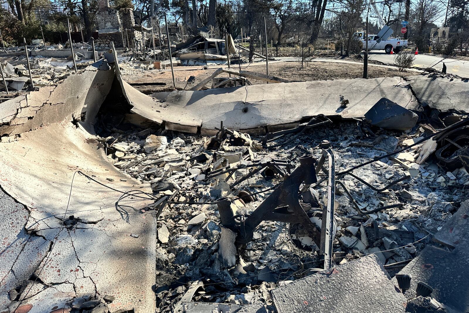 The home of Ryan Pearson, a Los Angeles-based entertainment video editor for The Associated Press, that was destroyed by the Eaton Fire is seen, Wednesday, Jan. 15, 2025, in Altadena, Calif. (AP Photo/Ryan Pearson)