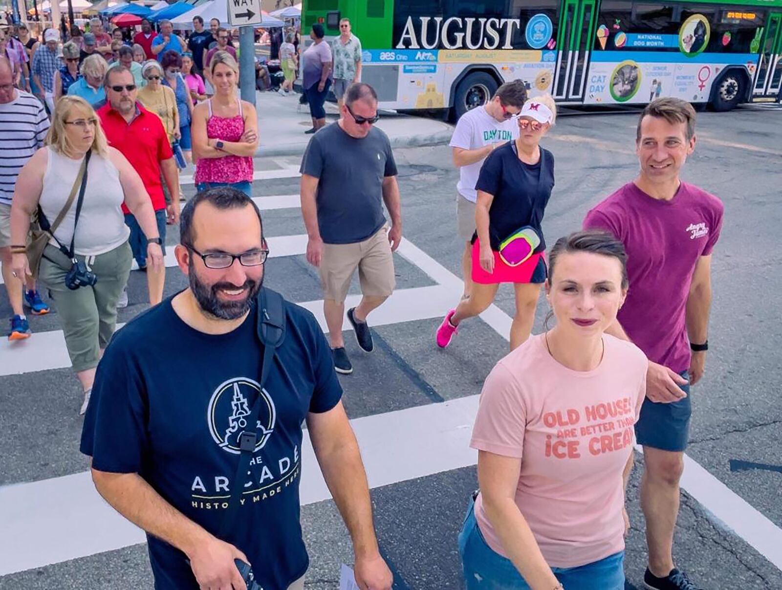 Jackson (R) with photographer and friend Tom Gilliam during the 2021 Architectural Walking tour for Art in the City.