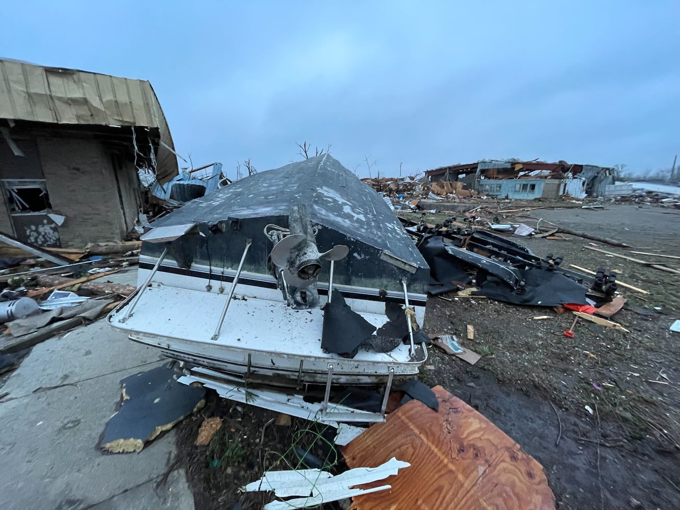 Tornado damage in Lakeview, Ohio