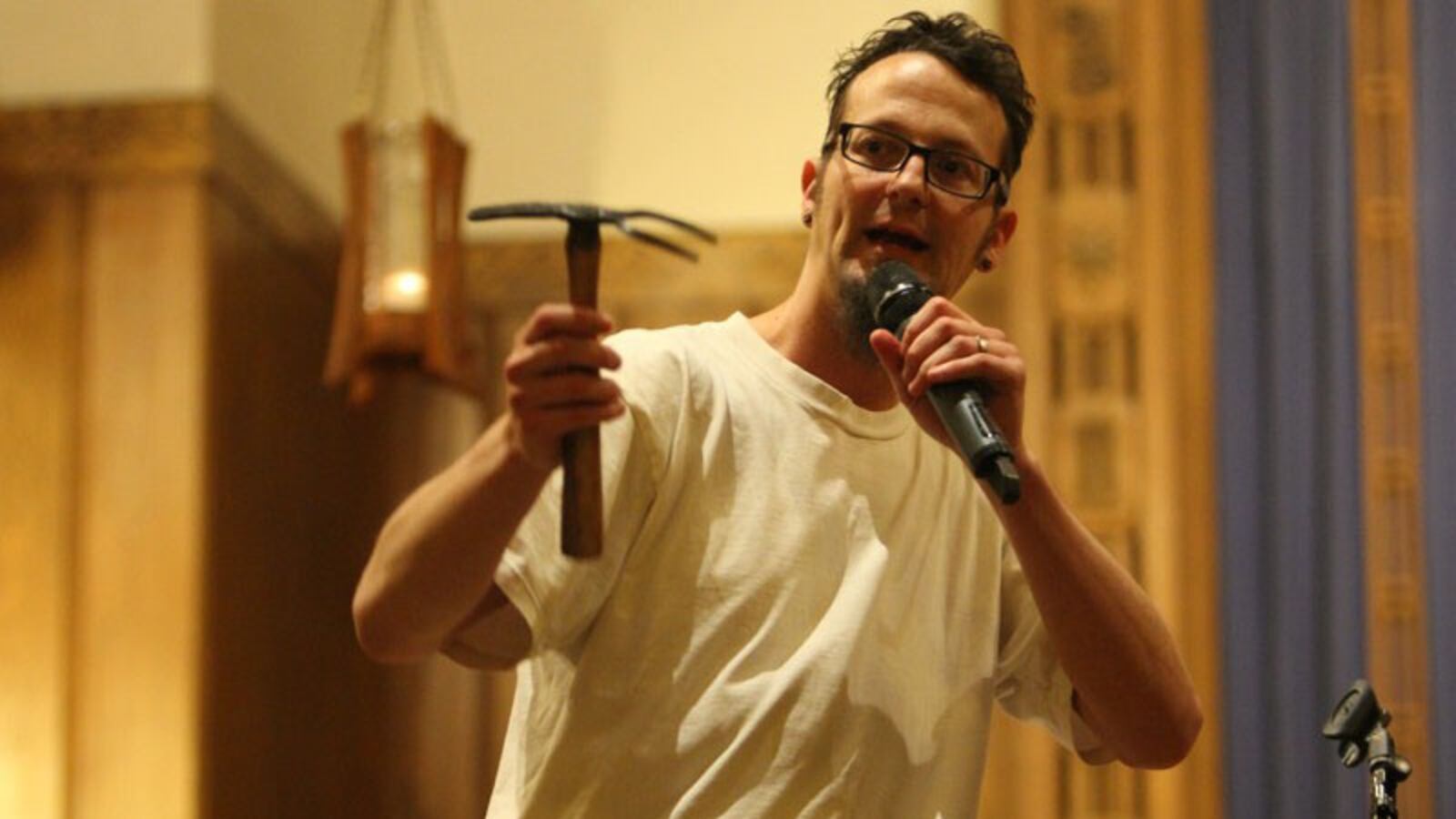 Shane Claiborne, a Philadelphia activist, speaks at an event in Washington, D.C. (CONTRIBUTED)