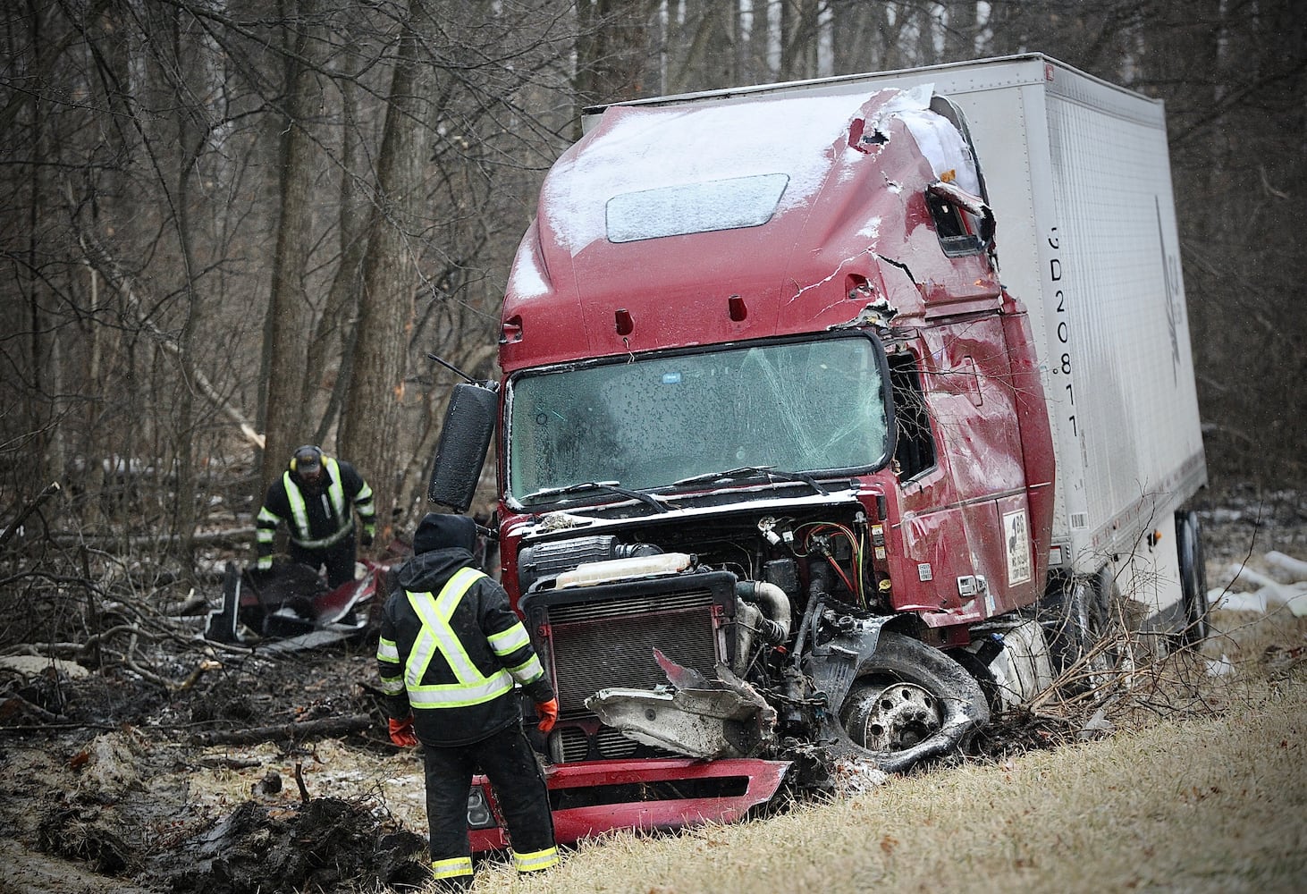 Slick roads in Clark County causing slideoffs on I-70