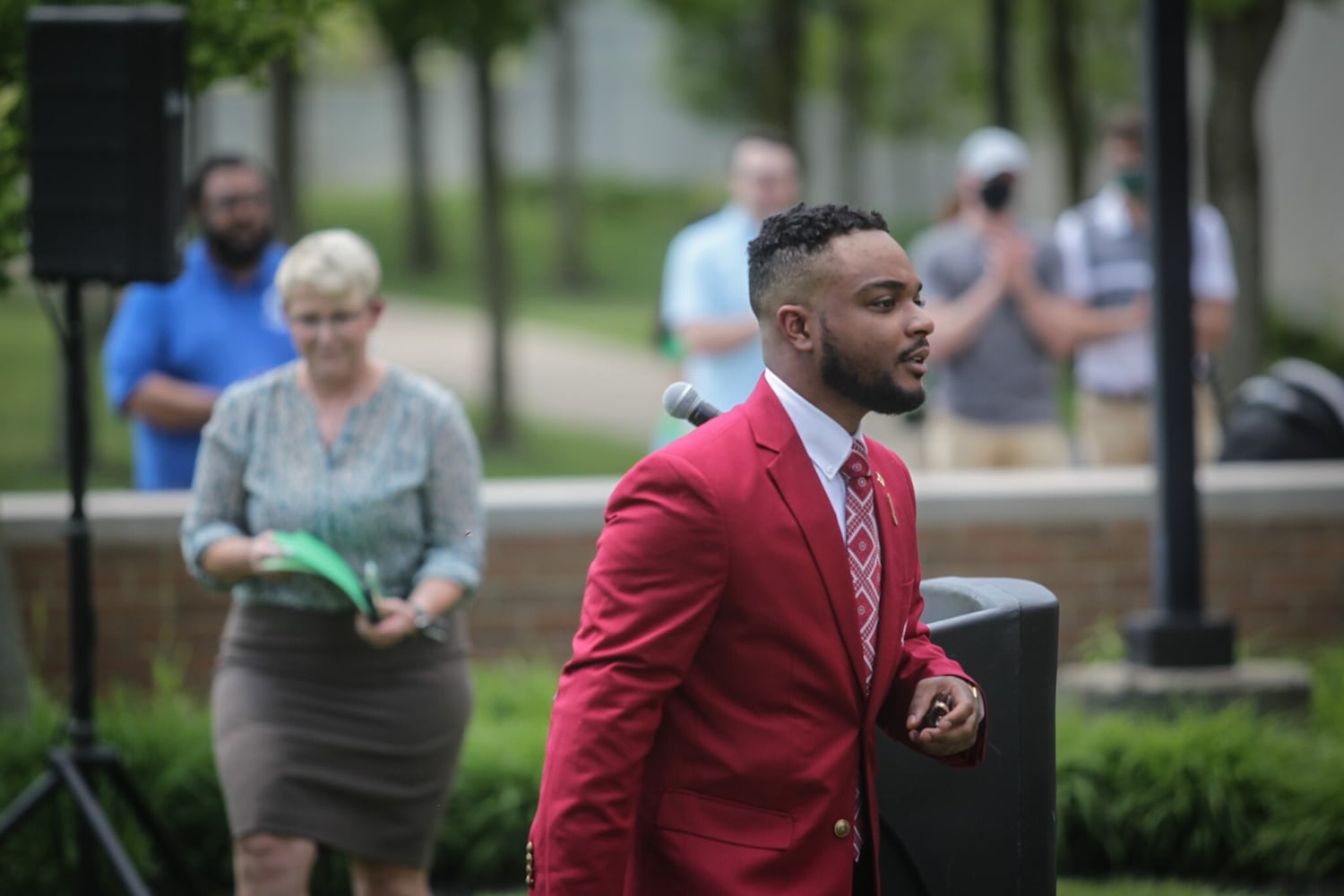 PHOTOS: Sculpture at WSU honors African-American fraternities, sororities