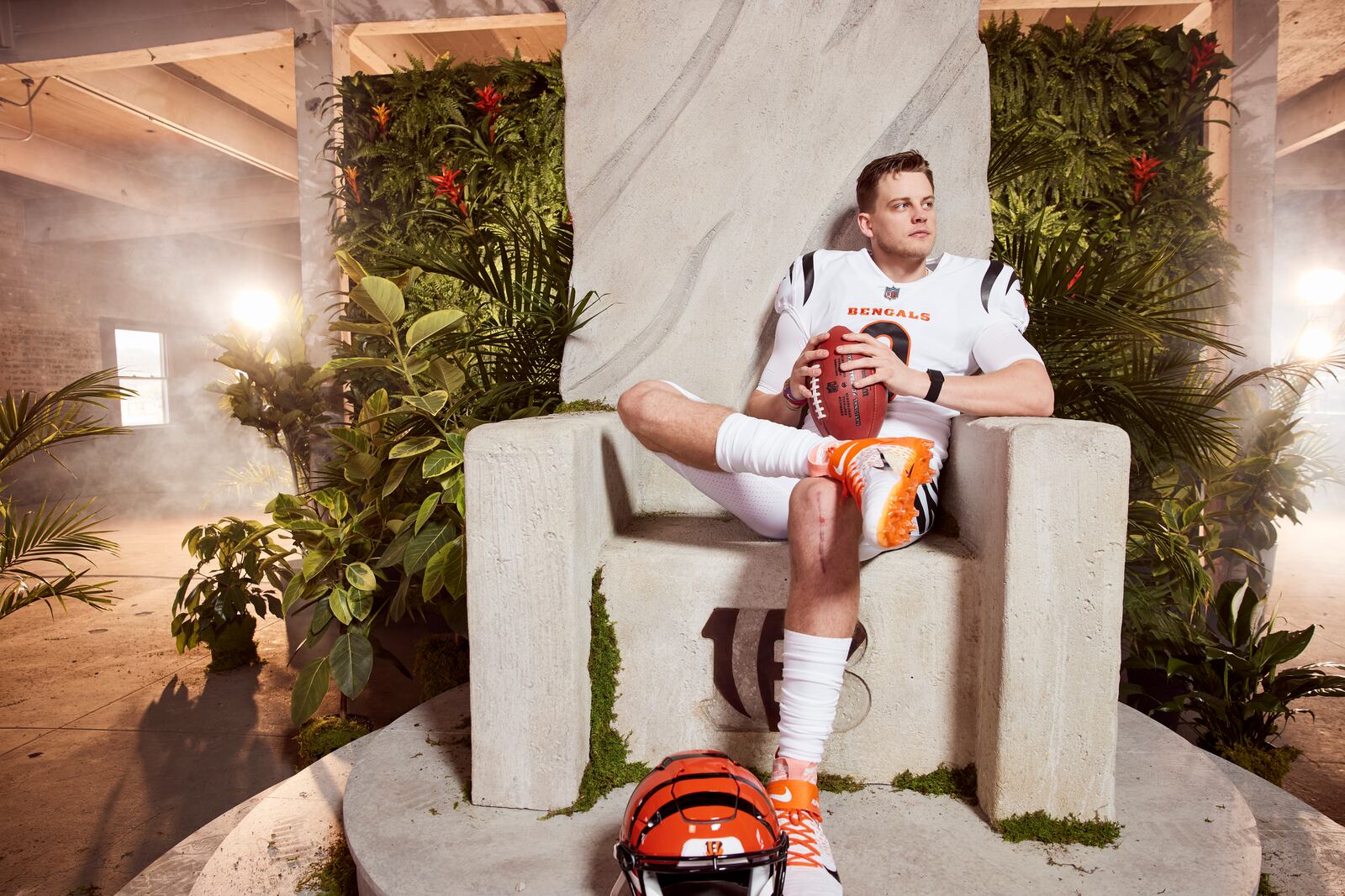 Bengals quarterback Joe Burrow modeling one of the new uniforms the team unveiled Monday. Bengals photo