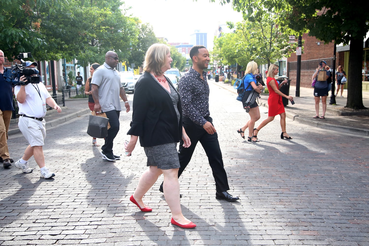 PHOTOS: John Legend visits the Oregon District to show support for the community