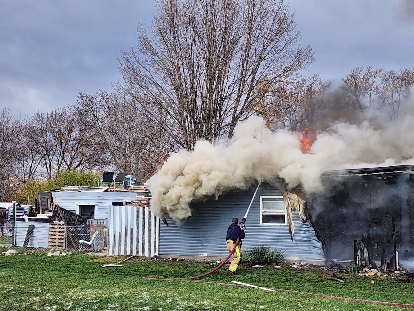 Crews battle German Twp. fire