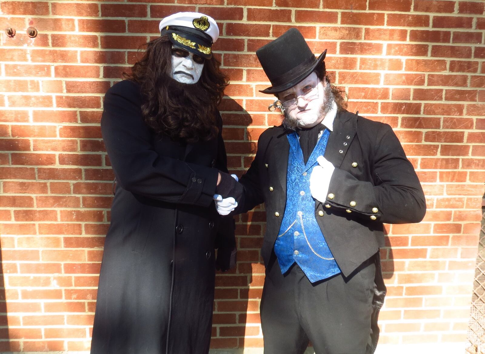 Captain Scurvy (left), the host of “Horror Ahoy,” a new 90-minute Halloween special on Miami Valley Communications Council at 8 p.m. Thursday, Oct. 31, makes up with Baron Von Porkchop, whose “Terrifying Tales of the Macabre” airs at 11:59 p.m. Fridays on DATV, Miami Valley Communications Council and The Monster Channel. CONTRIBUTED/DON THRASHER