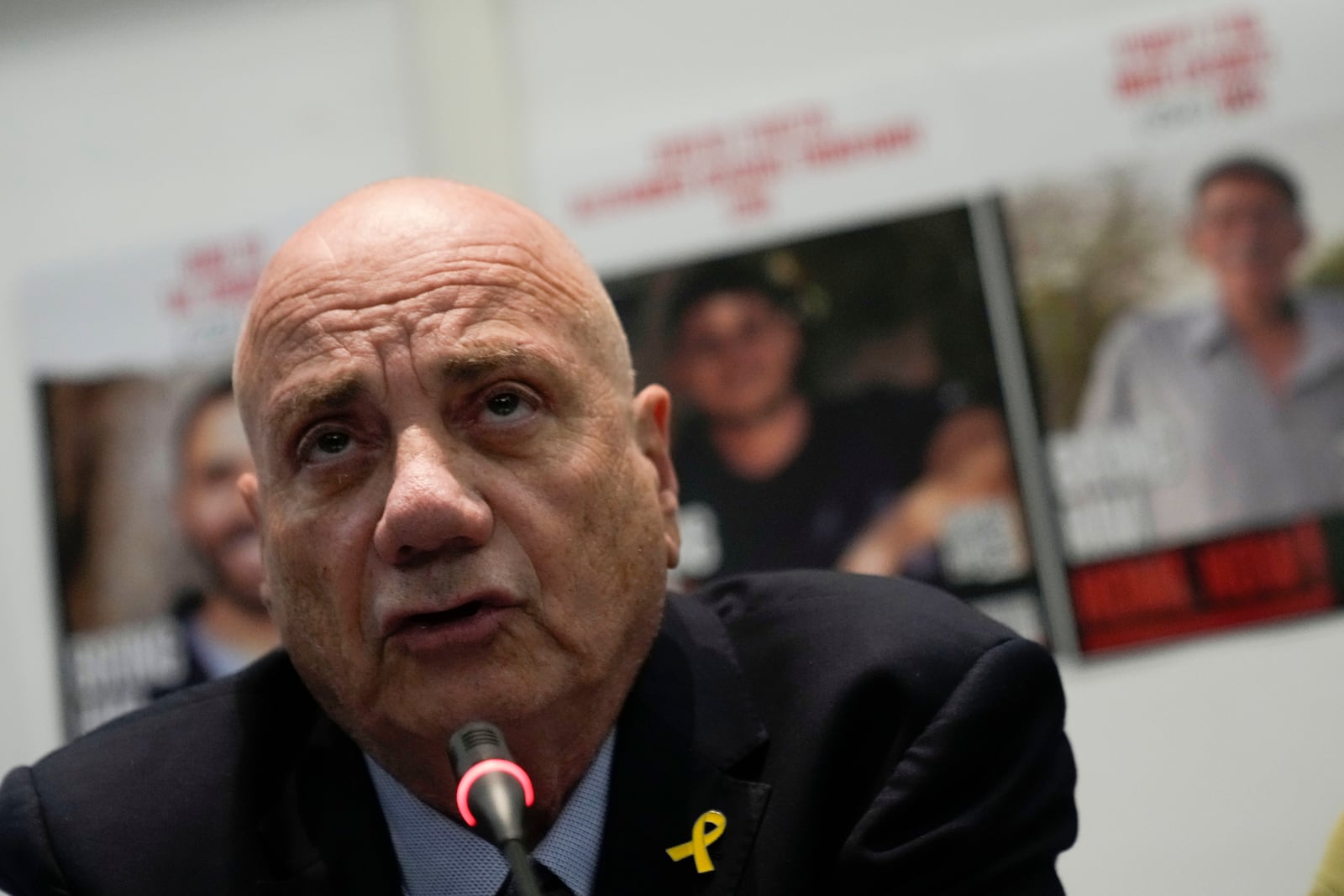 Louis Har, a former Israeli hostage talks during a press conference in Rome, Thursday, Nov. 14, 2024. (AP Photo/Alessandra Tarantino)