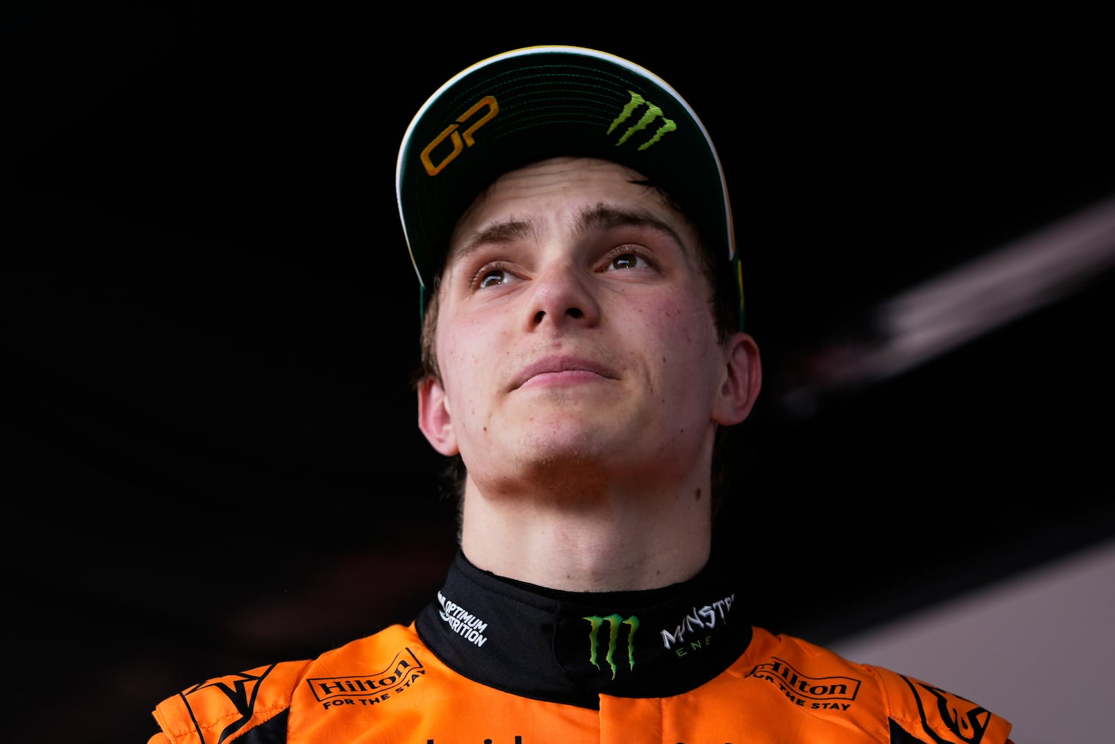 McLaren driver Oscar Piastri of Australia reacts following his second place finish in qualifying at the Australian Formula One Grand Prix at Albert Park, in Melbourne, Australia, Saturday, March 15, 2025. (AP Photo/Asanka Brendon Ratnayake)