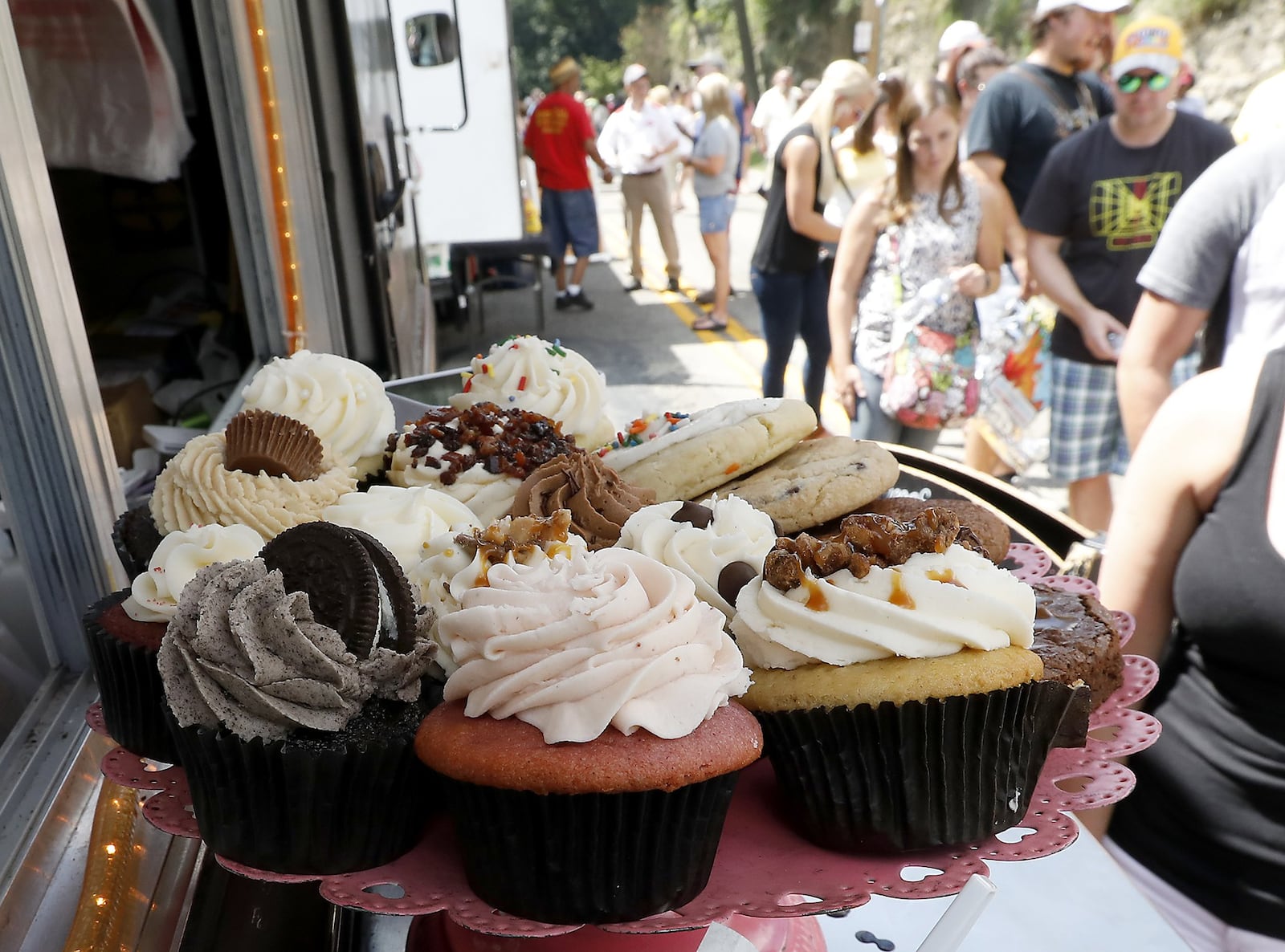 A plate of tasty treats attracts customers at the Sugar Snap food truck during a past Springfield Rotary Food Truck Competition in Veterans Park. BILL LACKEY/STAFF