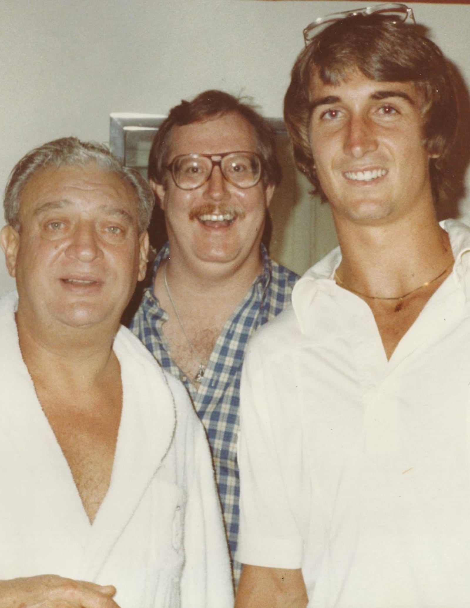 his photo of, from left, Rodney Dangerfield, Pat Barry and a you Bengals receiver Cris Collinsworth, was taken at a Dangerfield performance in Cincinnati . Barry and Dangerfield would later banter for an hour in Lake Tahoe. Contributed photo