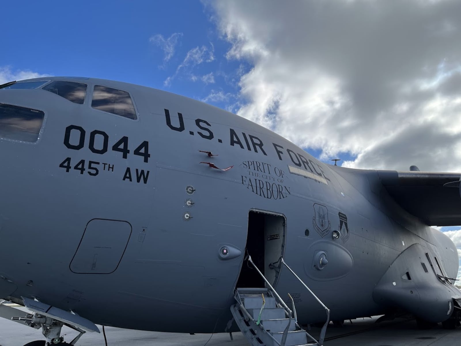 One of the 445th Airlift Wing's C-17 Globemaster IIIs at Wright-Patterson Air Force Base. This one is dubbed "Spirit of the city of Fairborn." THOMAS GNAU/STAFF