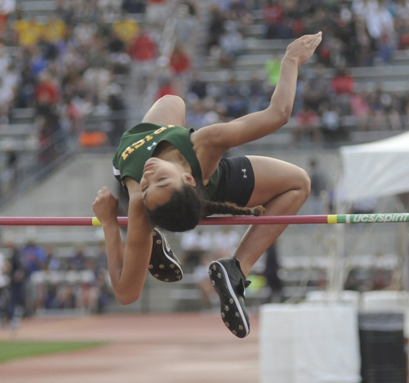 Catholic Central freshman Mallory Mullen won the D-III state high jump at OSU’s Jesse Owens Memorial Stadium in Columbus on Friday, May 31, 2019. MARC PENDLETON / STAFF