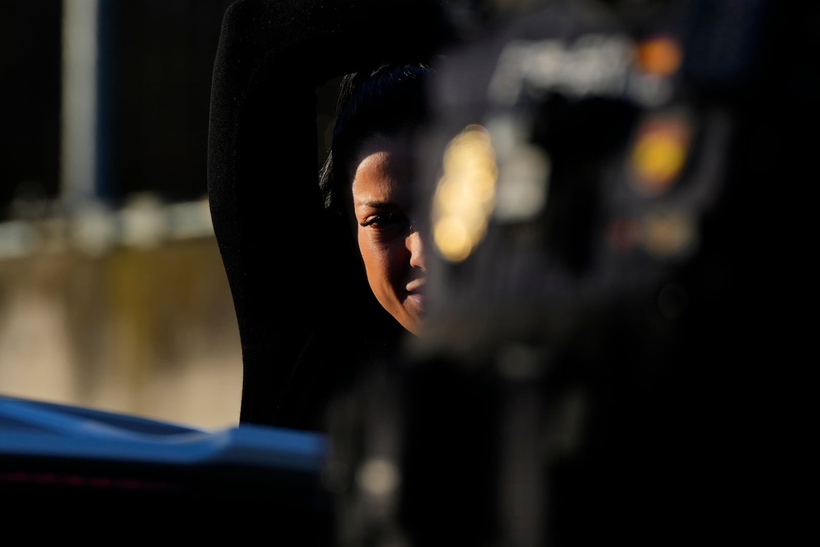 Soccer player Jenni Hermoso arrives at a court on the outskirts of Madrid, Spain, Monday Feb. 3, 2025 to appear as a witness during the trial of former president of Spain's soccer federation Luis Rubiales for his unsolicited kiss on Jenni Hermoso. (AP Photo/Manu Fernandez)