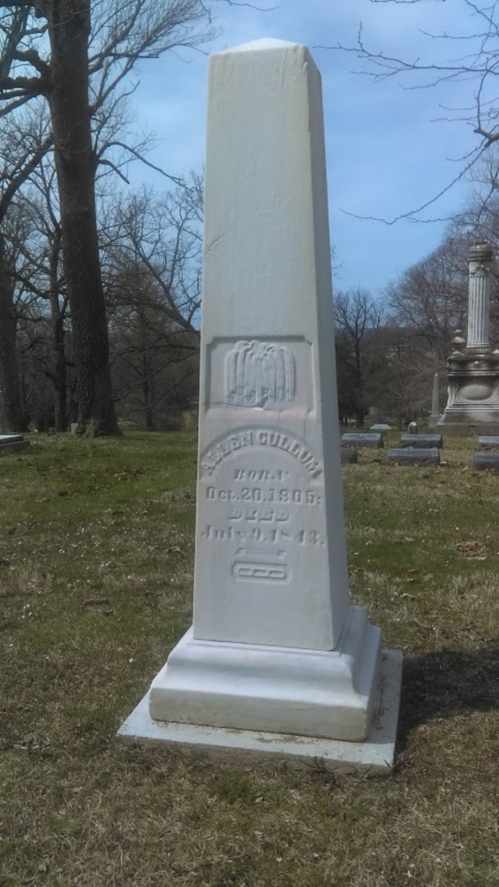 Allen Cullum was the first person buried at Woodland Cemetery.