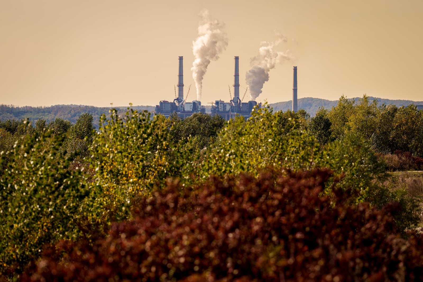 Rovinari, a plant that produces electricity from coal, operates in Rovinari, southern Romania, Friday, Oct. 11, 2024. (AP Photo/Vadim Ghirda)