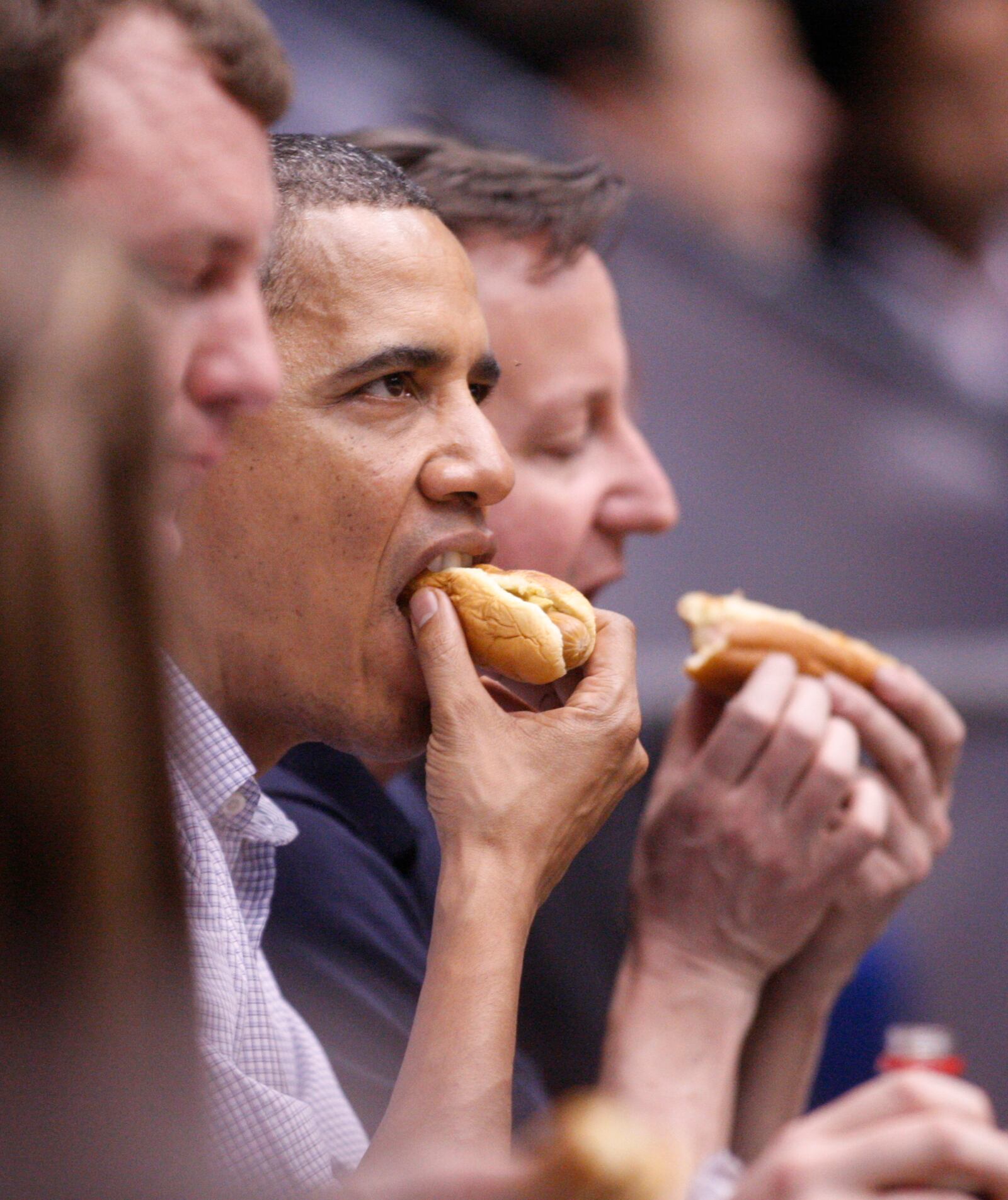 President Barack Obama attended the NCAA First Four basketball game between Mississippi Valley State and Western Kentucky with British Prime Minister David Cameron and Ohio Governor John Kasich at University of Dayton Arena on Tuesday, May 13, 2012. Photo by Barbara J. Perenic