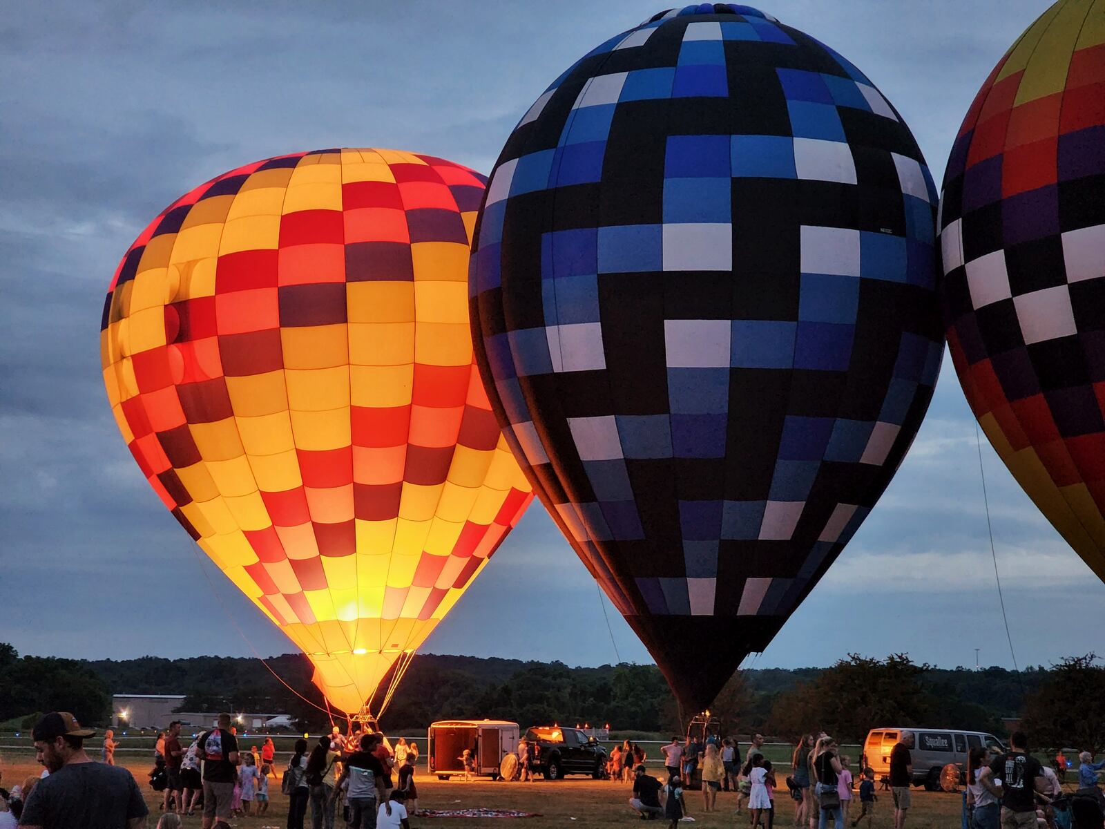 Opening day of The Ohio Challenge hot air balloon festival featured s balloon glow, fireworks and skydivers from Team Fastrax, craft vendors, food and more Friday night, July 15, 2022 at Smith Park in Middletown. NICK GRAHAM/STAFF