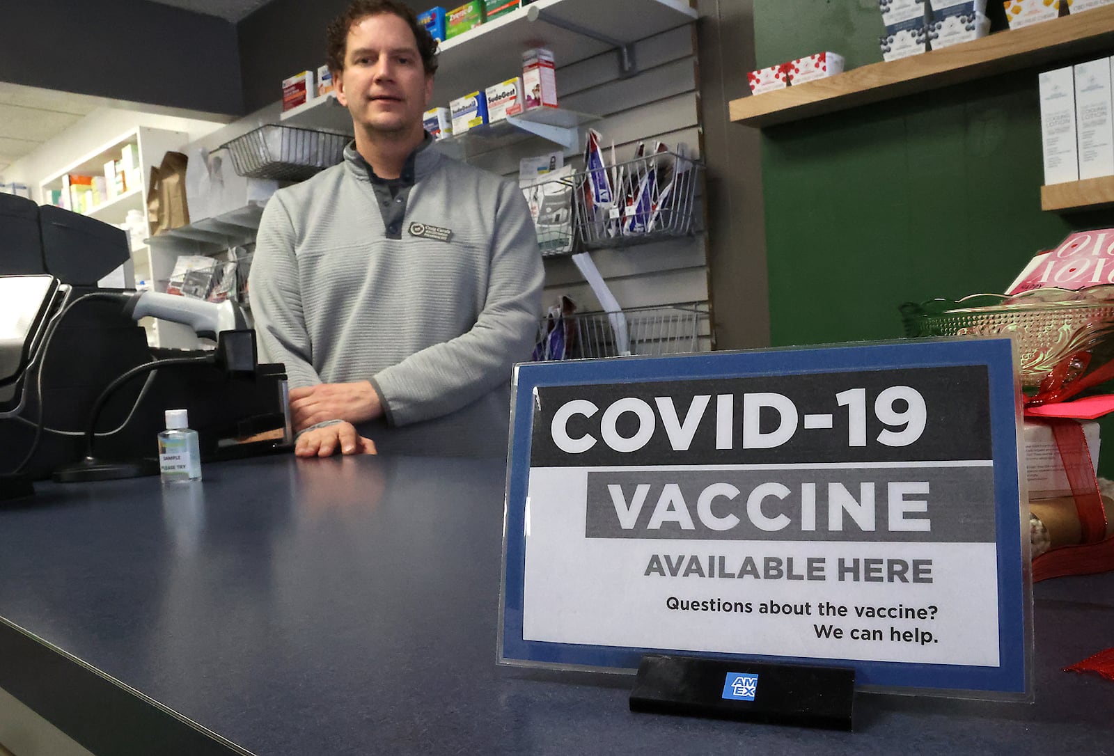 Craig Carafa, the pharmacist at Saint Paris Pharmacy & Wellness, Tuesday, Feb. 1, 2022. BILL LACKEY/STAFF