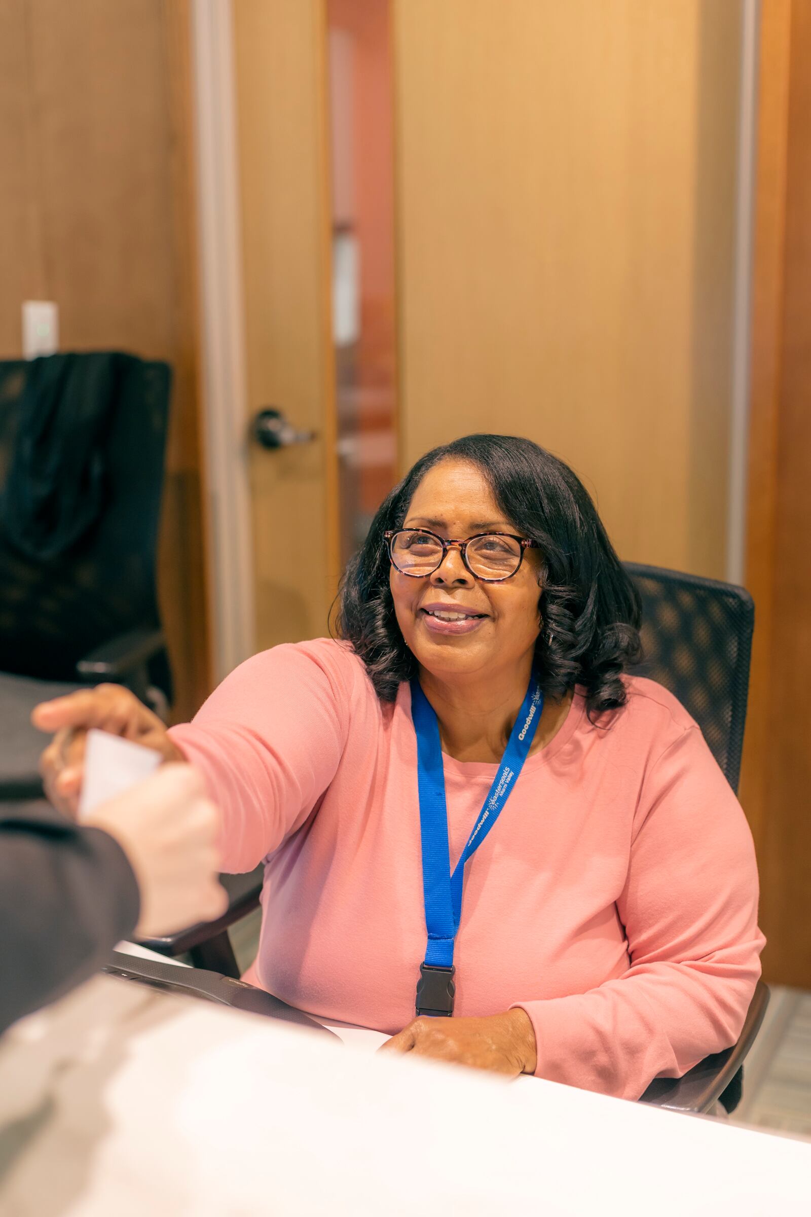 Princess Rogers works at Goodwill Easterseals as a receptionist after going through the SCSEP program. CONTRIBUTED