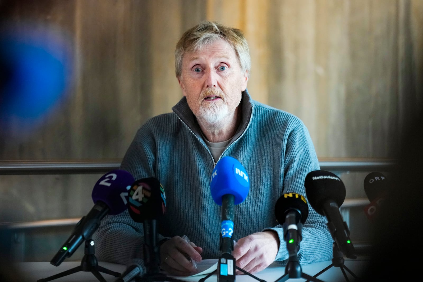 Ski jump manager of the Norwegian Ski Federation Jan-Erik Aalbu Jan-Erik Aalbu speaks during a news conference after the ski jump scandal, in Holmenkollen, Oslo, Norway, Tuesday March 12, 2025. (Heiko Junge/NTB Scanpix via AP)