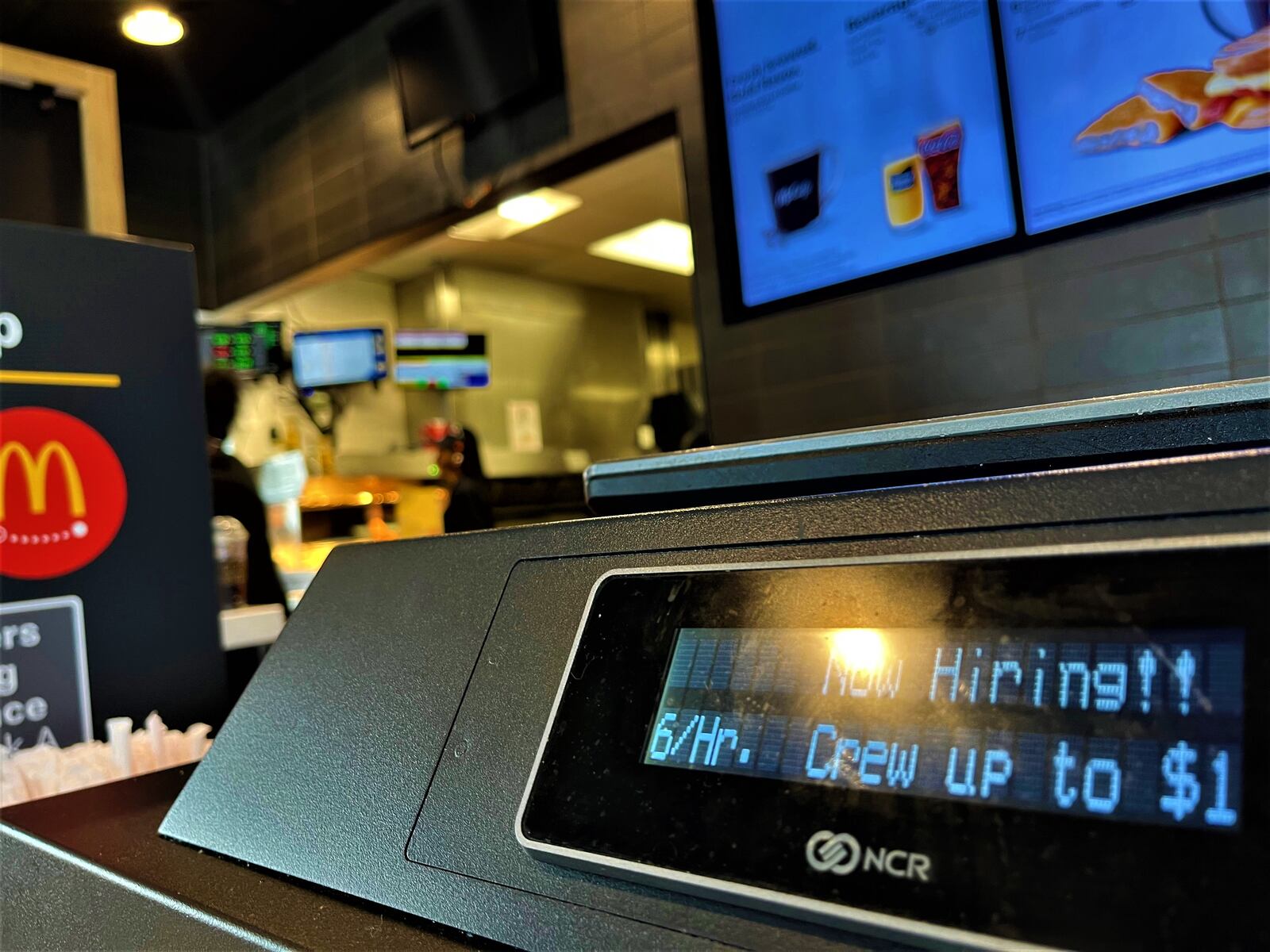 A McDonald's store in Dayton is hiring new crew members with wages of up to $16 per hour. This past spring, McDonald's said it planned to hire more than 350 new employees across the Dayton area. CORNELIUS FROLIK / STAFF