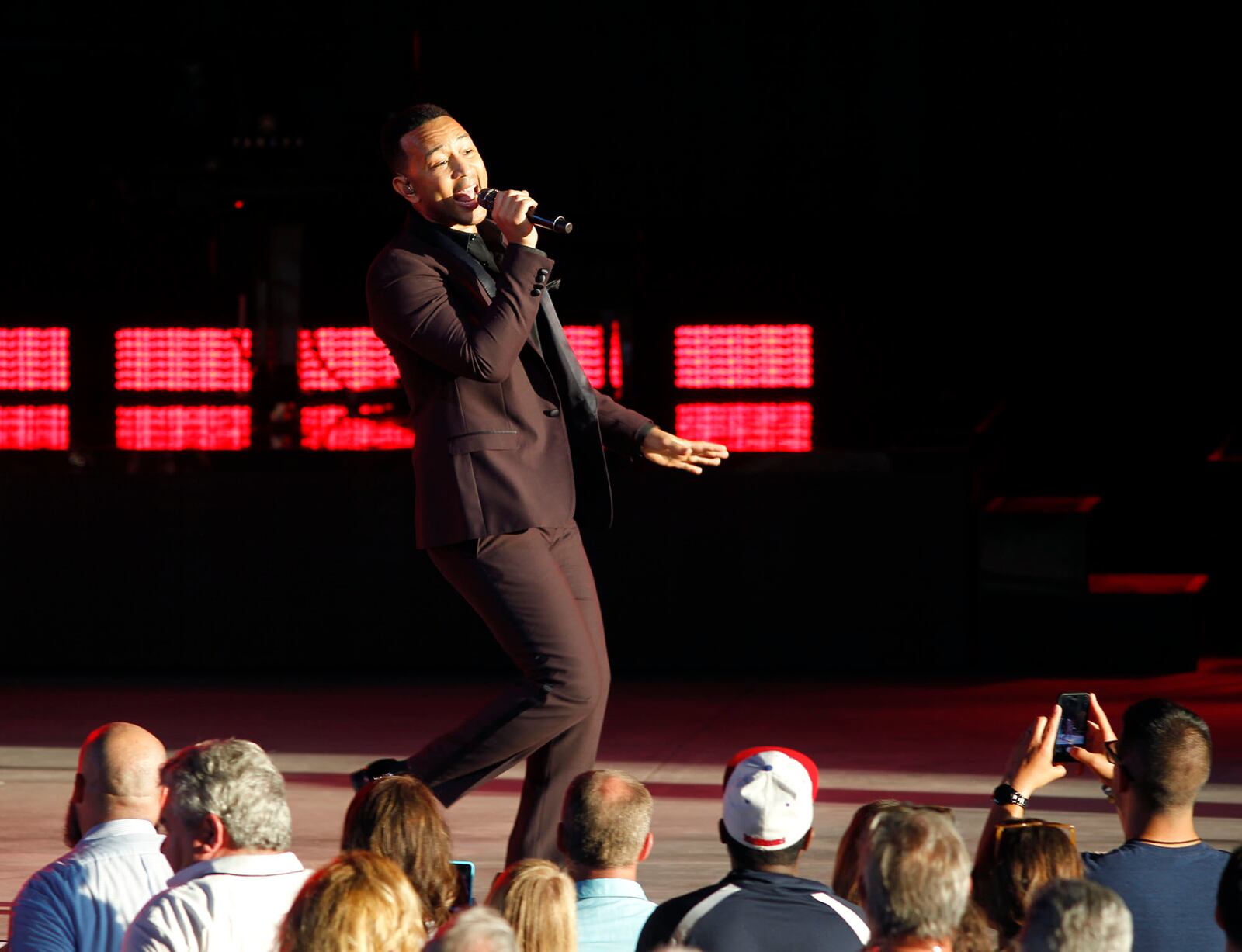 John Legend performs at the Rose Music Center on Monday evening..   TY GREENLEES / STAFF