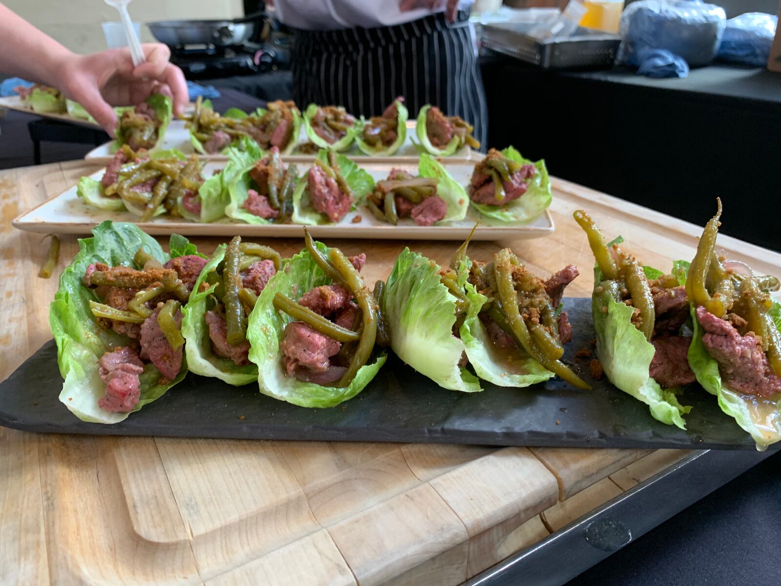 The peppered steak lettuce wrap with fresh green bean kraut from Dewberry 1850 was a star attraction at Summer Restaurant Sneek Peak on July 17, 2019. ALEXIS LARSEN/CONTRIBUTED