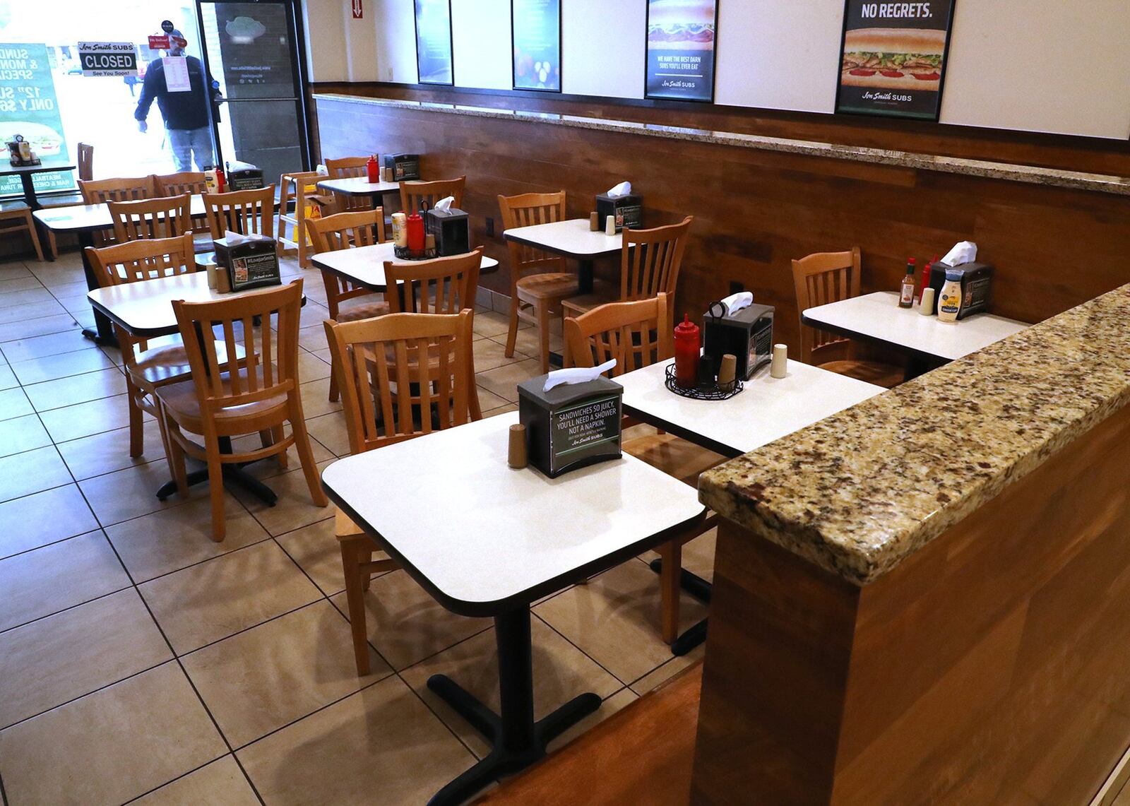 The dining room at Jon Smith Subs. BILL LACKEY/STAFF