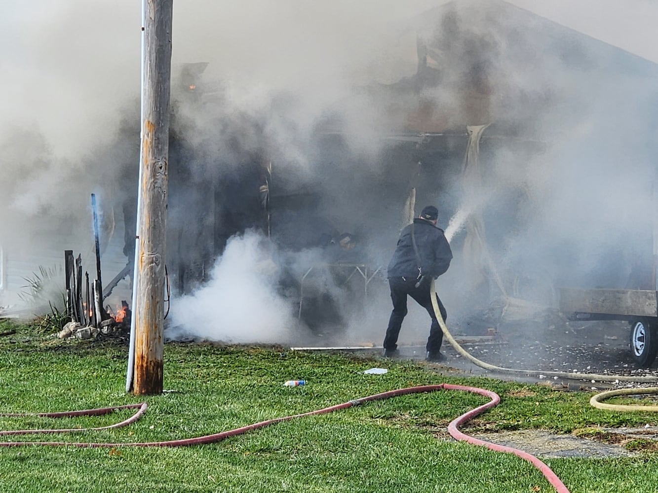 Crews battle German Twp. fire