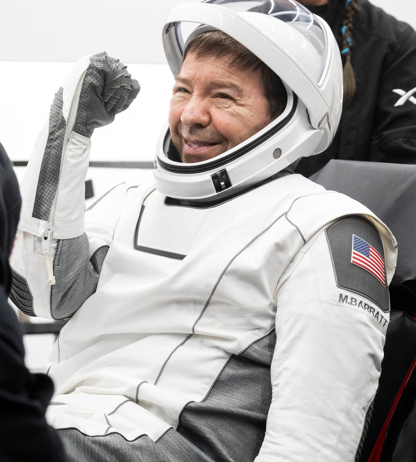 This photo provided by NASA shows NASA astronaut Michael Barratt being helped out of the SpaceX Dragon Endeavour spacecraft onboard the SpaceX recovery ship MEGAN after he, NASA astronauts Matthew Dominick, Jeanette Epps, and Roscosmos cosmonaut Alexander Grebenkin landed, in the Gulf of Mexico off the coast of Pensacola, Florida, Friday, Oct. 25, 2024. (NASA/Joel Kowsky via AP)