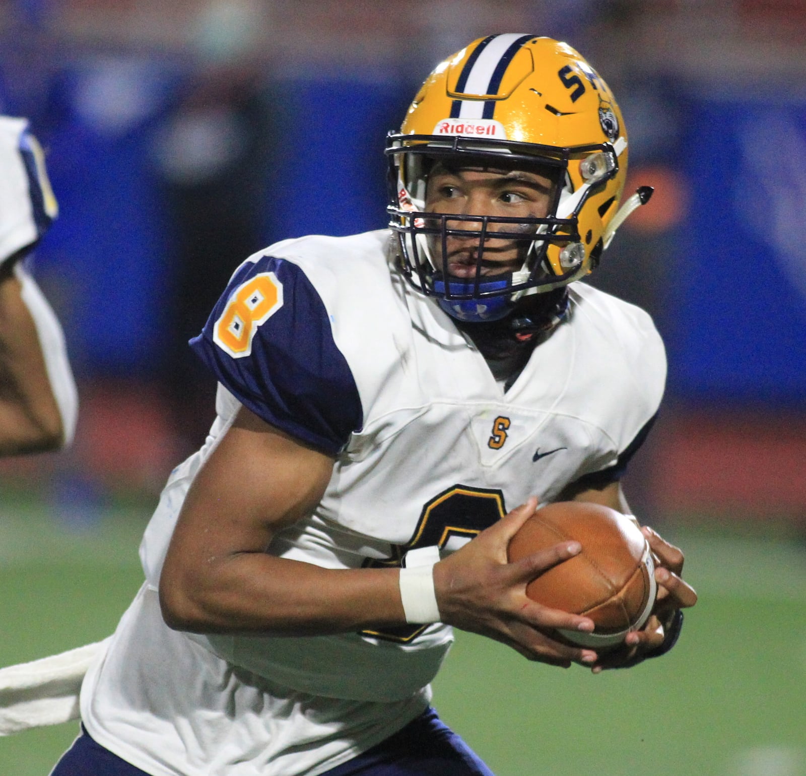 Springfield's Te'Sean Smoot runs against St. Xavier in a Division I state semifinal on Friday, Nov. 6, 2020, at Alexander Stadium in Piqua. David Jablonski/Staff