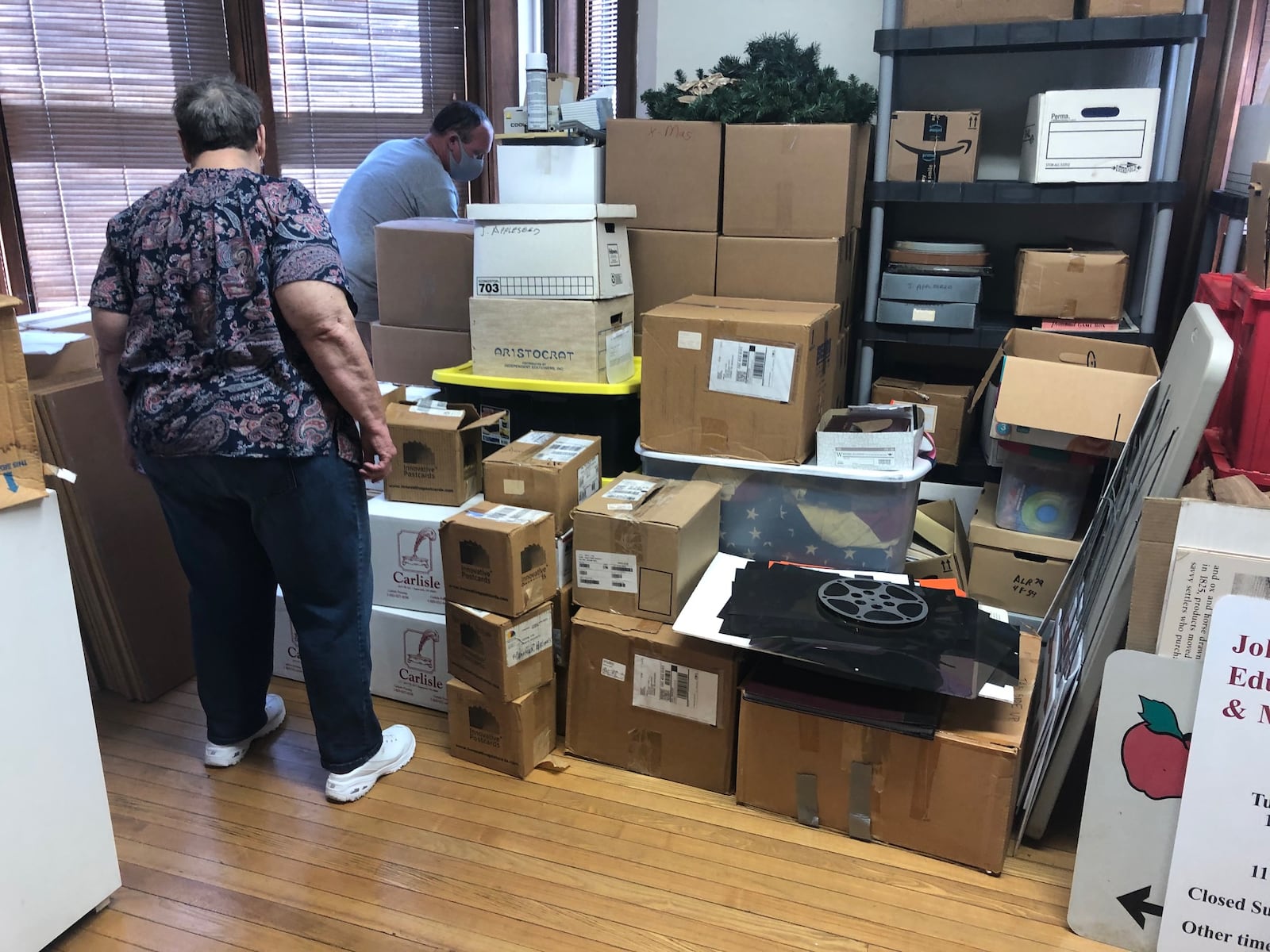 Volunteers will re-inventory and re-catalogue items in the Johnny Appleseed before the Johnny Appleseed Educational Center and Museum reopens in Browne Hall near the former Urbana University campus in late September. CONTRIBUTED