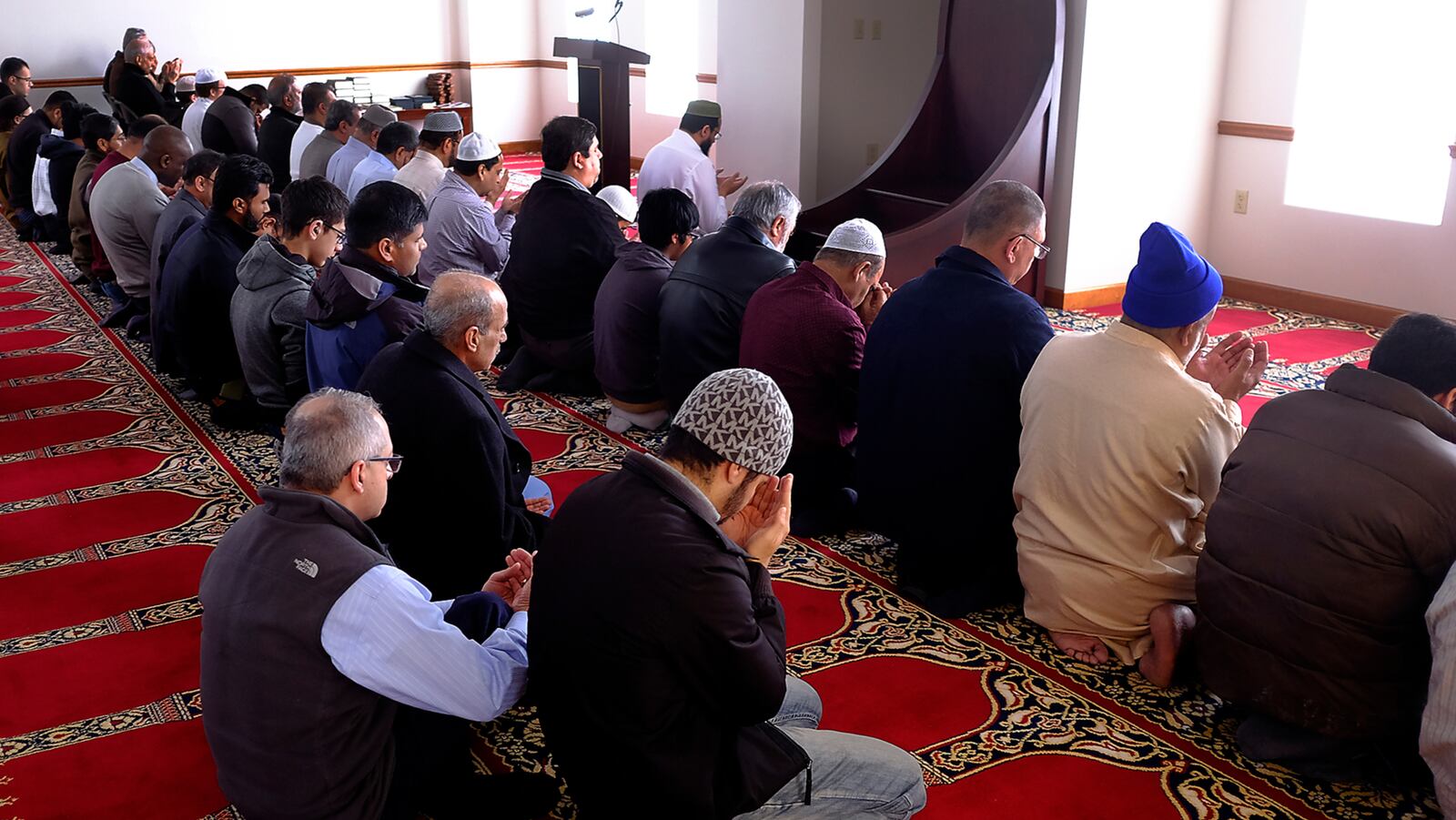 Members of Masjid Al-Madina in Springfield hold Friday prayers. Bill Lackey/Staff