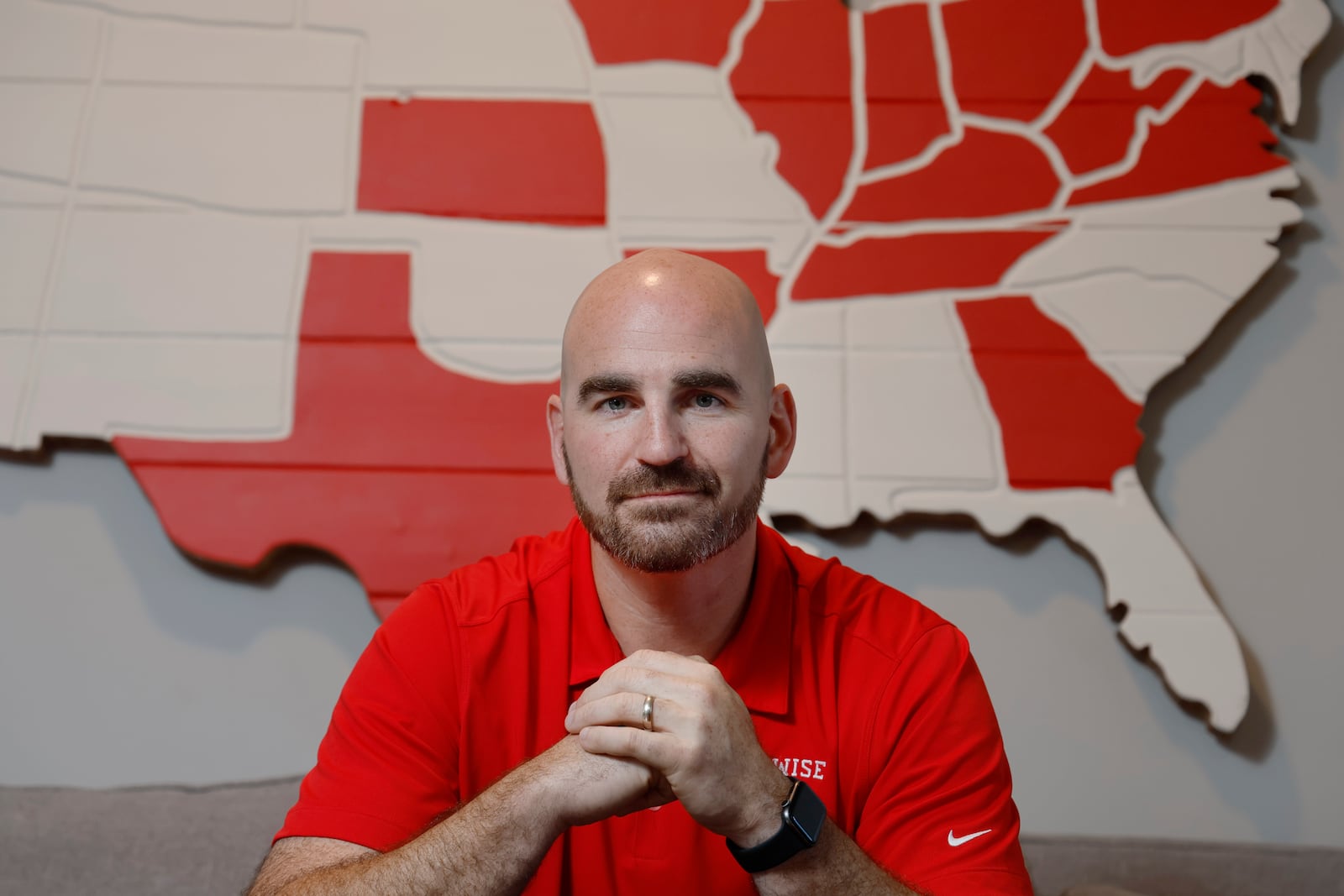 Joel Penton, founder and CEO of LifeWise Academy, poses at LifeWise Academy offices Thursday, May 30, 2024, in Hilliard, Ohio. (AP Photo/Jay LaPrete)