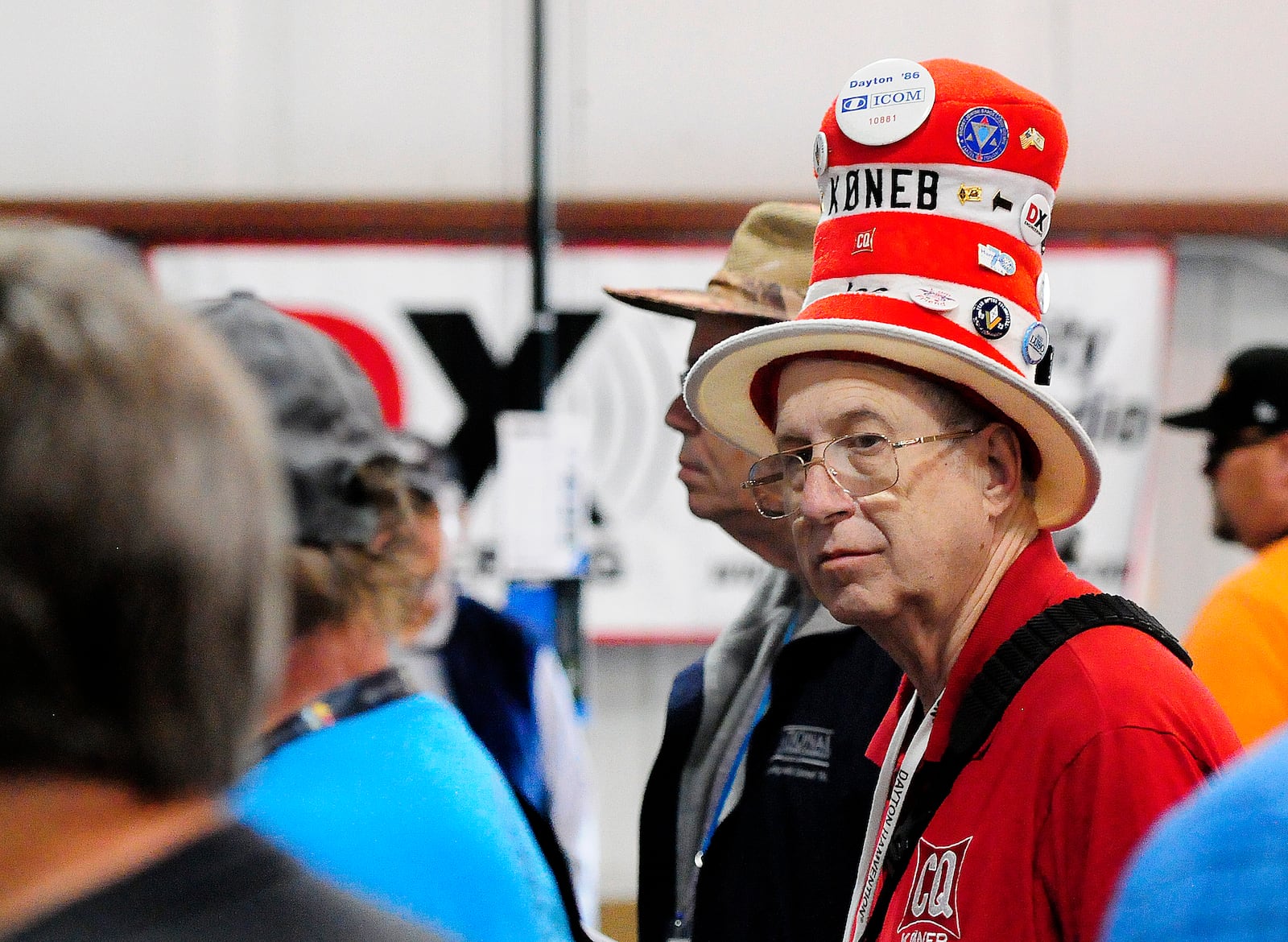 No, that's not The Cat in the Hat, that's Joe Eisenberg of Lincoln, Nebraska, at his 42nd Hamvention on Friday, May 19, 2023, at the Greene County Expo Center near Xenia. MARSHALL GORBY\STAFF