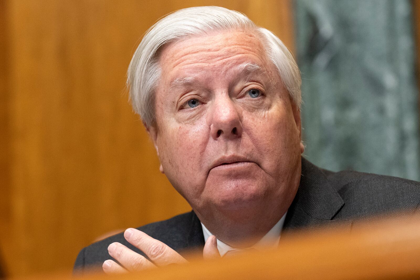 Senate Budget Committee Chair Sen. Lindsey Graham, R-S.C., attends a hearing on the nomination of Russell Vought, President Donald Trump's choice for Director of the Office of Management and Budget, on Capitol Hill in Washington, Wednesday, Jan. 22, 2025. (AP Photo/Jacquelyn Martin)