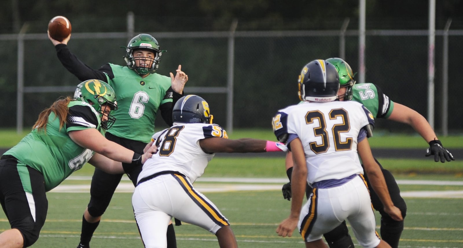 Northmont QB Miles Johnson had two touchdown passes. Northmont defeated visiting Springfield 25-7 in a Week 7 high school football game on Friday, Oct. 5, 2018. MARC PENDLETON / STAFF