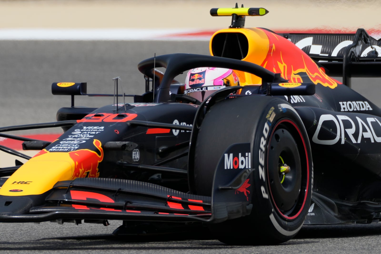 Red Bull driver Liam Lawson of New Zealand in action during a Formula One pre-season test at the Bahrain International Circuit in Sakhir, Bahrain, Wednesday, Feb. 26, 2025. (AP Photo/Darko Bandic)