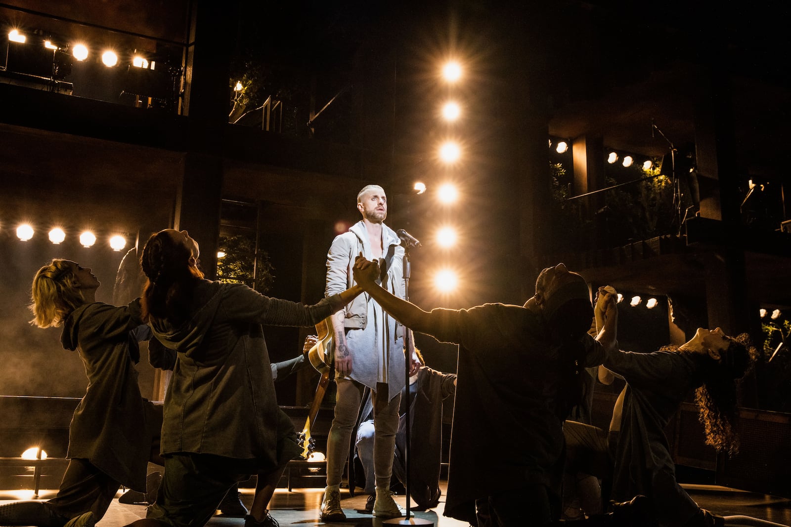 Aaron LaVigne and the company of the North American tour of "Jesus Christ Superstar" courtesy of Dayton Live. Photo by Matthew Murphy.