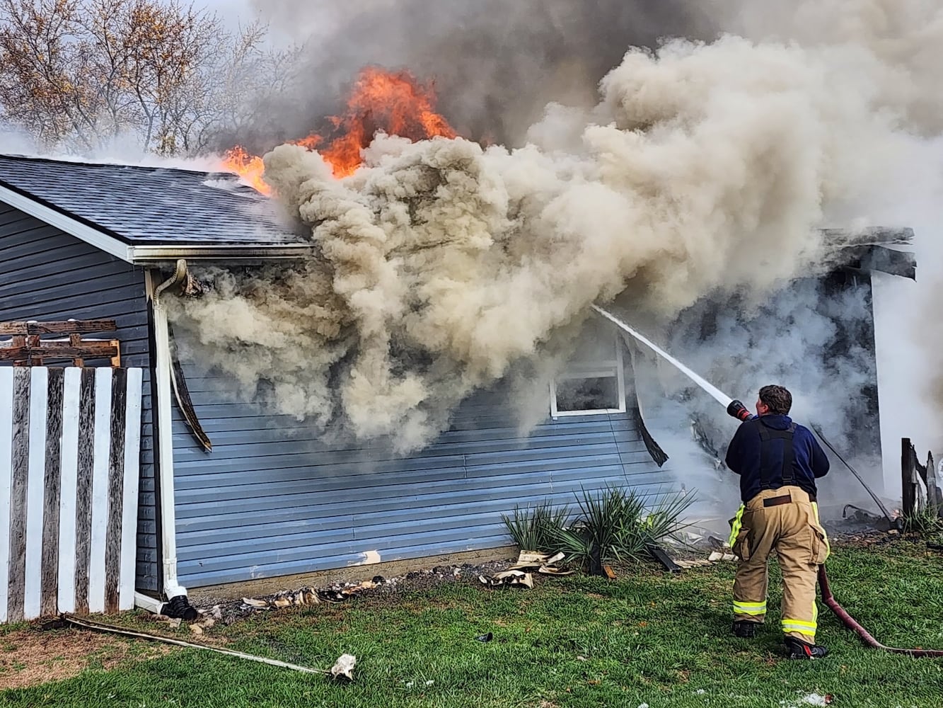 Crews battle German Twp. fire