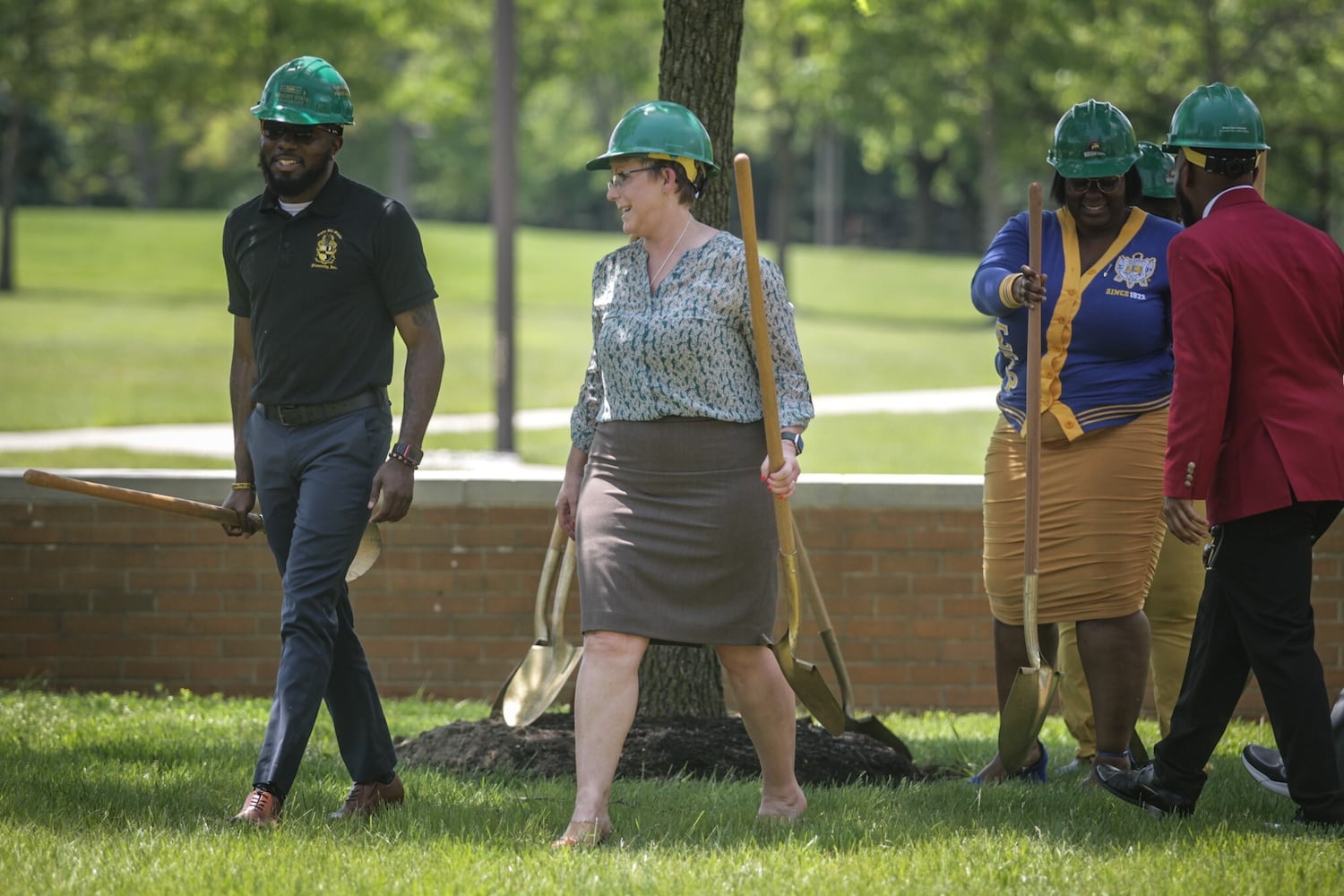 PHOTOS: Sculpture at WSU honors African-American fraternities, sororities