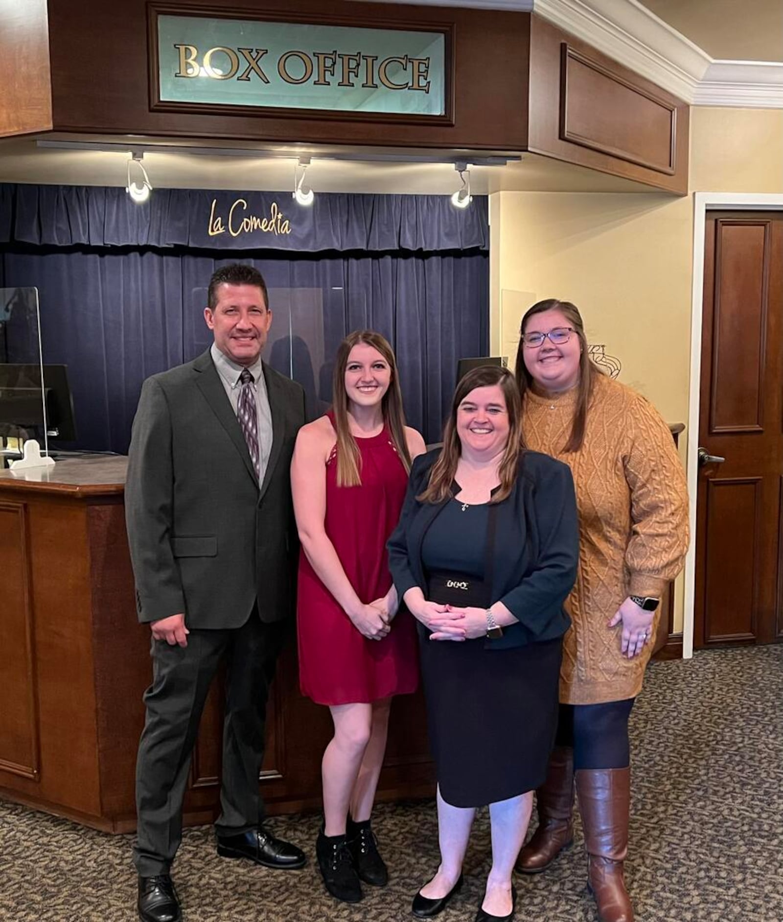 La Comedia Dinner Theatre has been family owned and operated for 50 years. Current owners are Dave and Sherry Gabert, seen here with their daughters Allison (in red) and Emily. FACEBOOK PHOTO