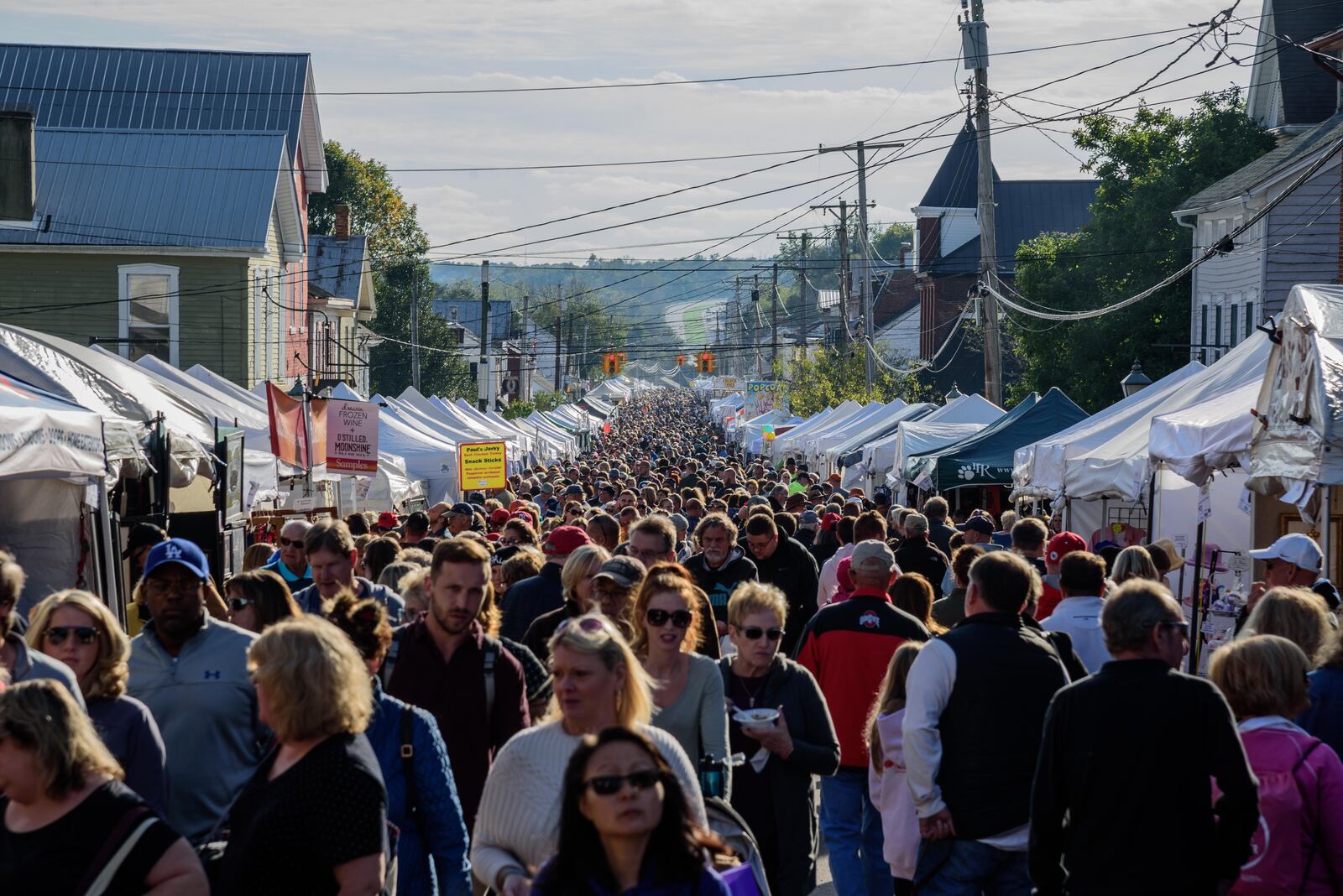 The 49th annual Ohio Sauerkraut Festival took place in downtown Waynesville this weekend on Saturday, Oct. 13 and Sunday, Oct. 14.  The festival combines 60 sauerkraut-related food items with 460 craftspeople from 25 states and attracts over 350,000 people annually. TOM GILLIAM / CONTRIBUTING PHOTOGRAPHER