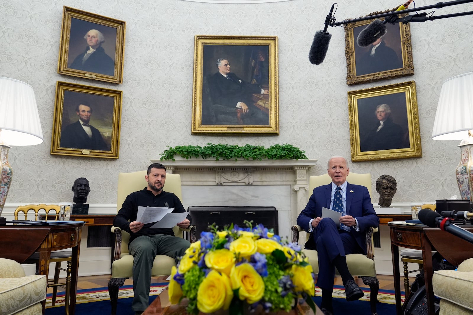 President Joe Biden meets with Ukraine's President Volodymyr Zelenskyy in the Oval Office of the White House in Washington, Thursday, Sept. 26, 2024. (AP Photo/Susan Walsh)