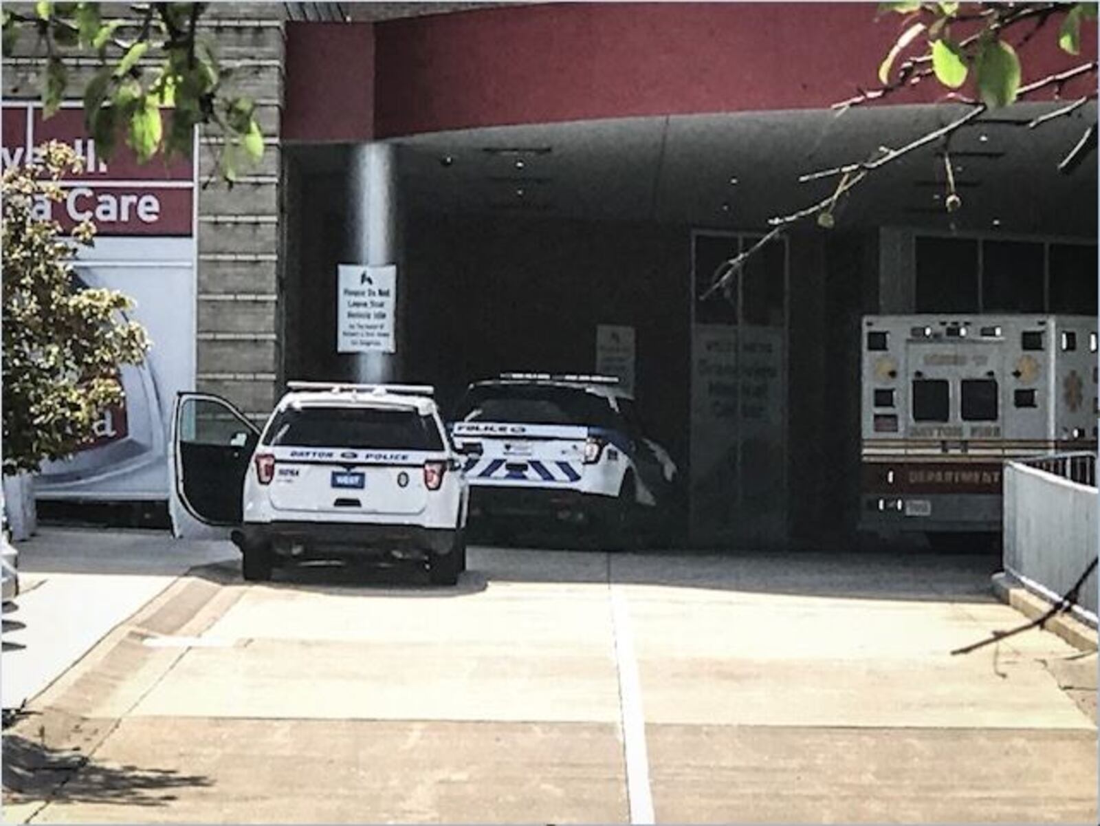 A man suffering from apparent stab wound walked into Grandview Medical Center on Wednesday afternoon, police said. (Jim Noelker/Staff)