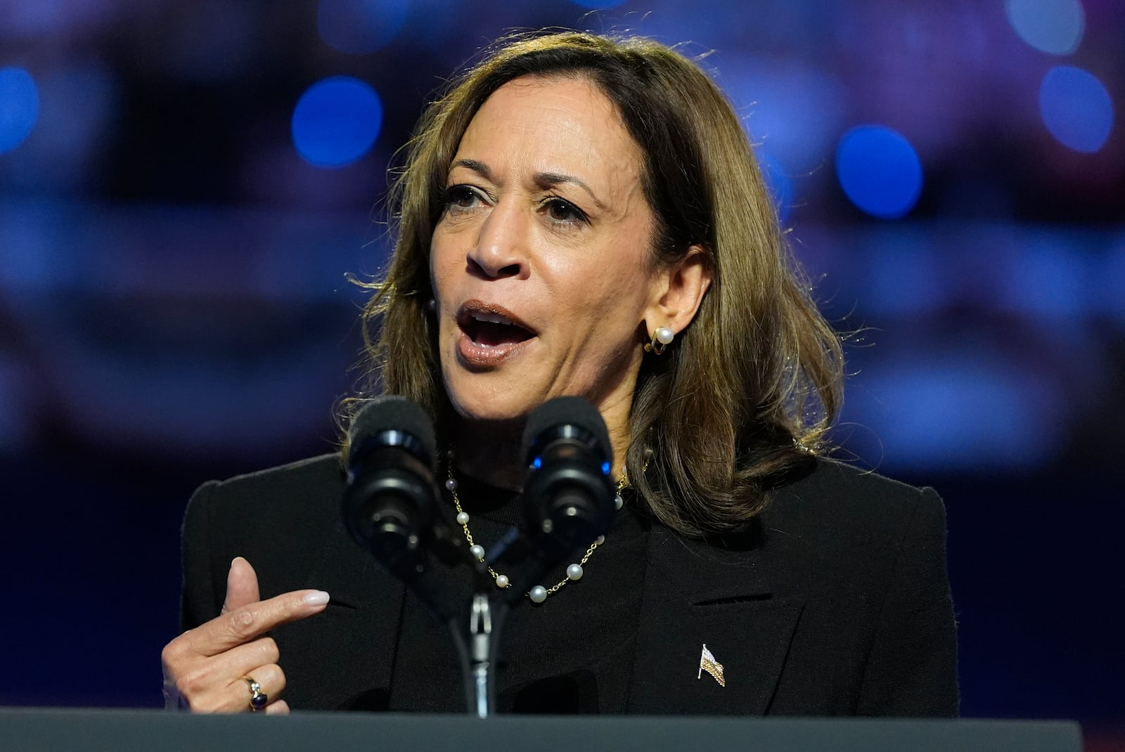 Democratic presidential nominee Vice President Kamala Harris speaks during a campaign rally at the Alliant Energy Center in Madison, Wis., Wednesday, Oct. 30, 2024. (AP Photo/Jacquelyn Martin)