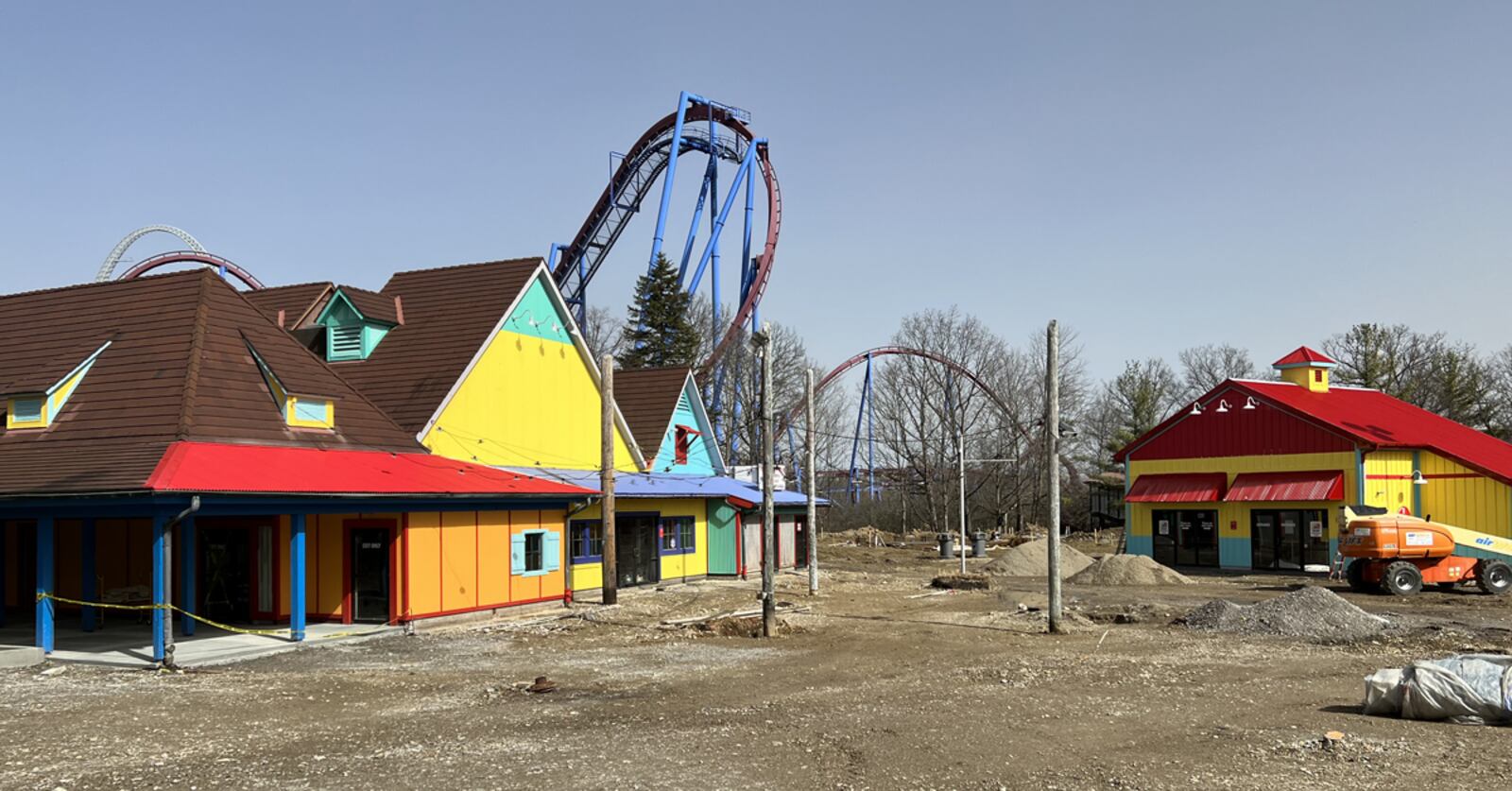 Construction on "Adventure Port," a new themed-area at Kings Island, is seen Feb. 24, 2023. CONTRIBUTED/KINGS ISLAND