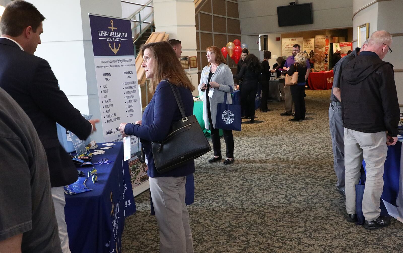 Area business people talked and networked at The Chamber of Greater Springfield’s annual Business EXPO in Kuss Auditorium in 2019. The EXPO is becoming part of a new event called CommonFest this year and the chamber is now the Greater Springfield Partnership. BILL LACKEY/STAFF