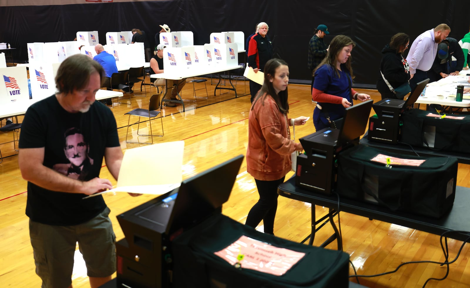 Clark County residents cast their vote at Tecumseh High School on Tuesday, Nov. 5, 2024. BILL LACKEY/STAFF